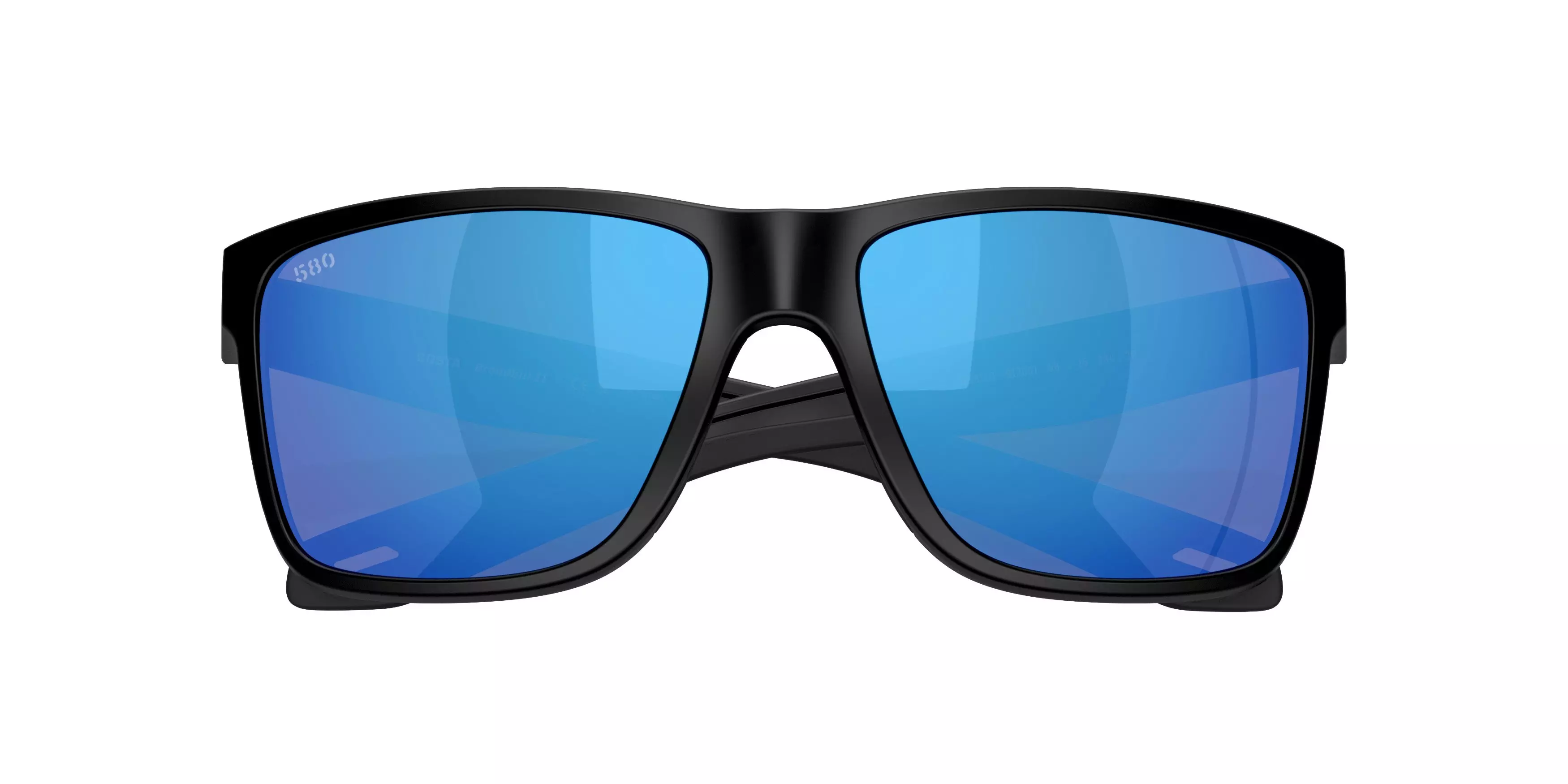 Costa Del Mar Broadbill II Blue Mirror 580G Polarized Sunglasses - Matte Black - BLACK/BLUE