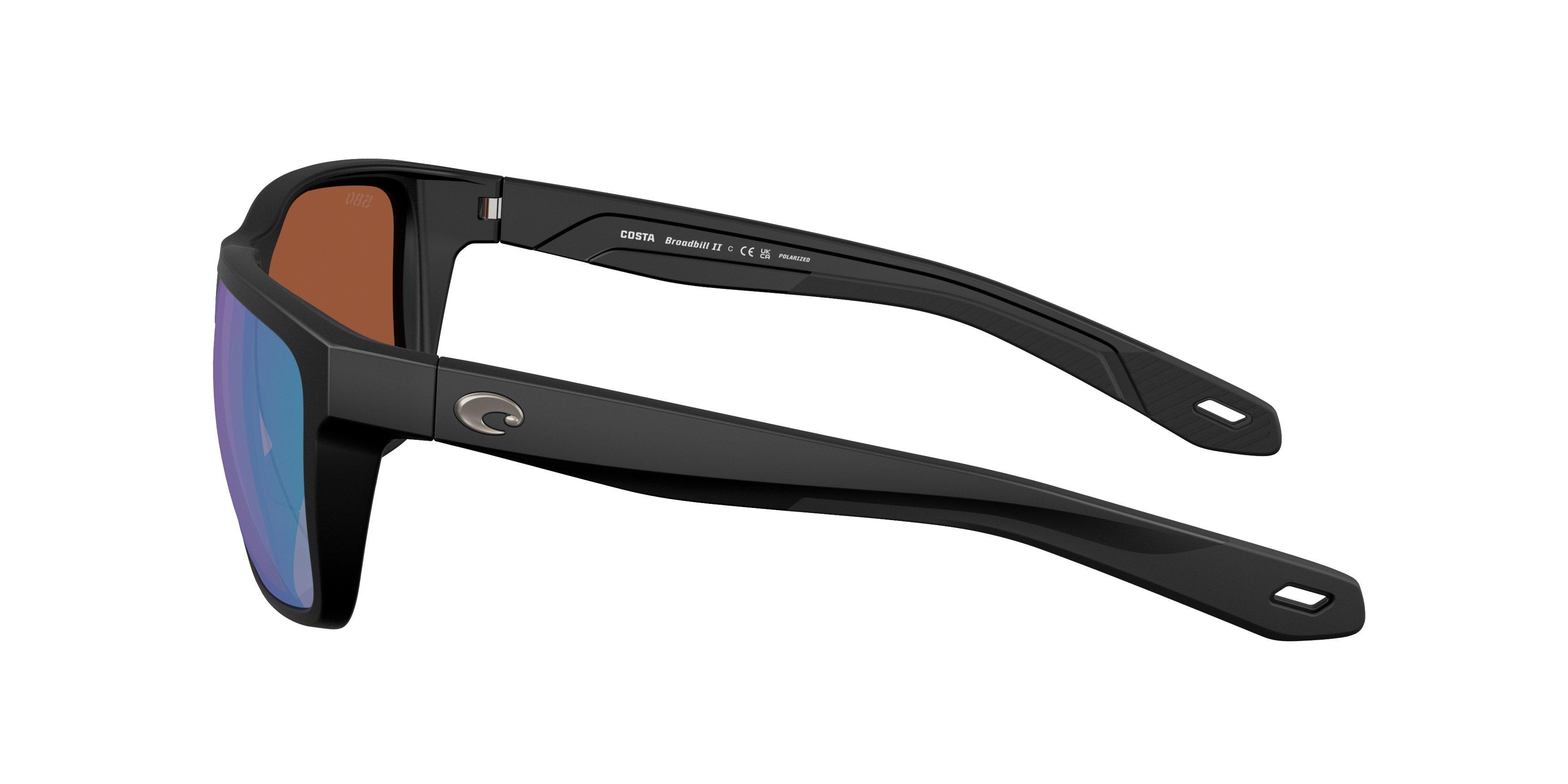 Costa Del Mar Broadbill II Green Mirror 580G Polarized Sunglasses - Matte Black - BLACK/GREEN Thumbnail View 4