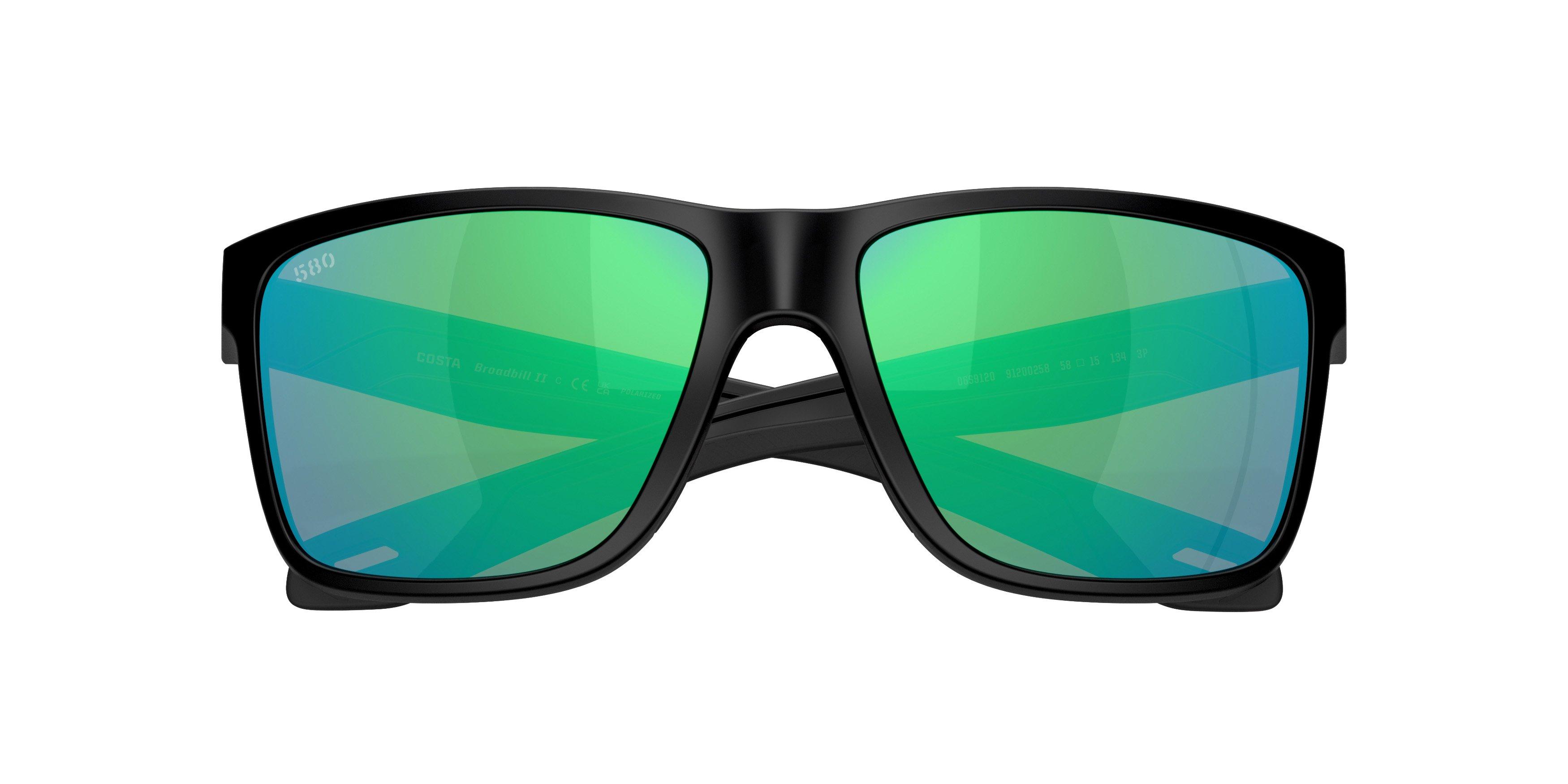Costa Del Mar Broadbill II Green Mirror 580G Polarized Sunglasses - Matte Black - BLACK/GREEN Thumbnail View 7