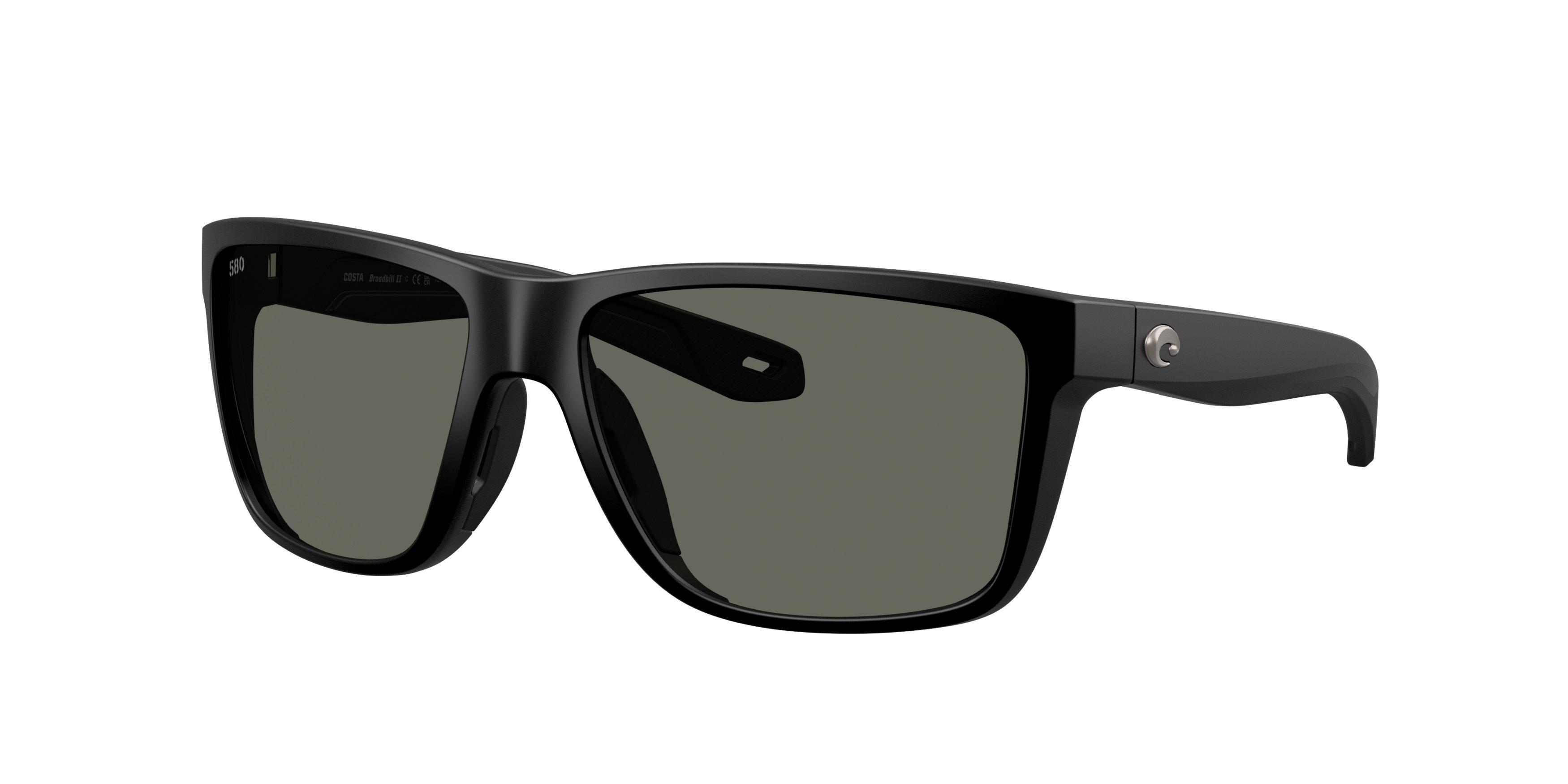 Costa Del Mar Broadbill II Grey 580G Polarized Sunglasses - Matte Black - BLACK/GREY Thumbnail View 1