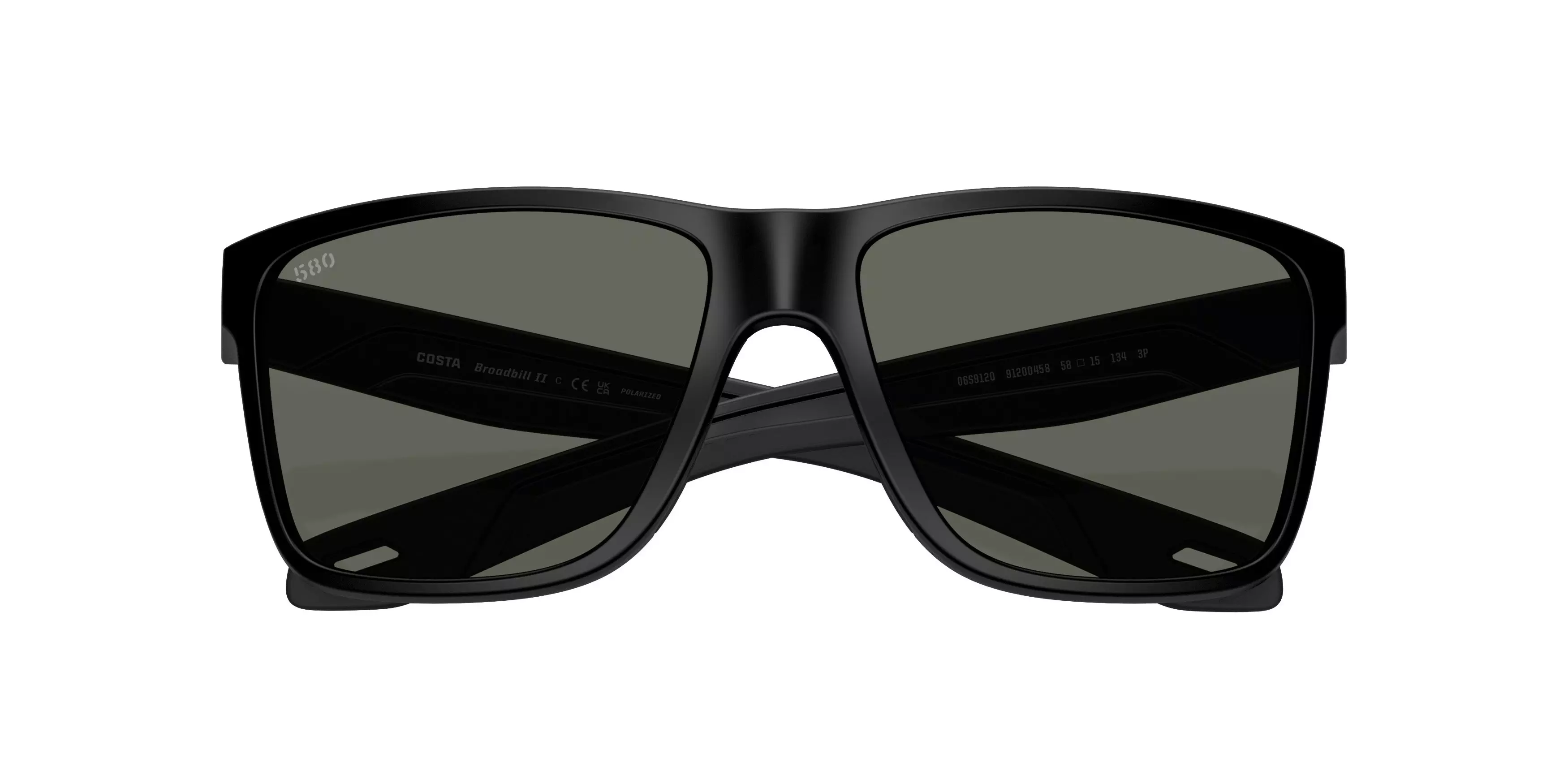 Costa Del Mar Broadbill II Grey 580G Polarized Sunglasses - Matte Black - BLACK/GREY