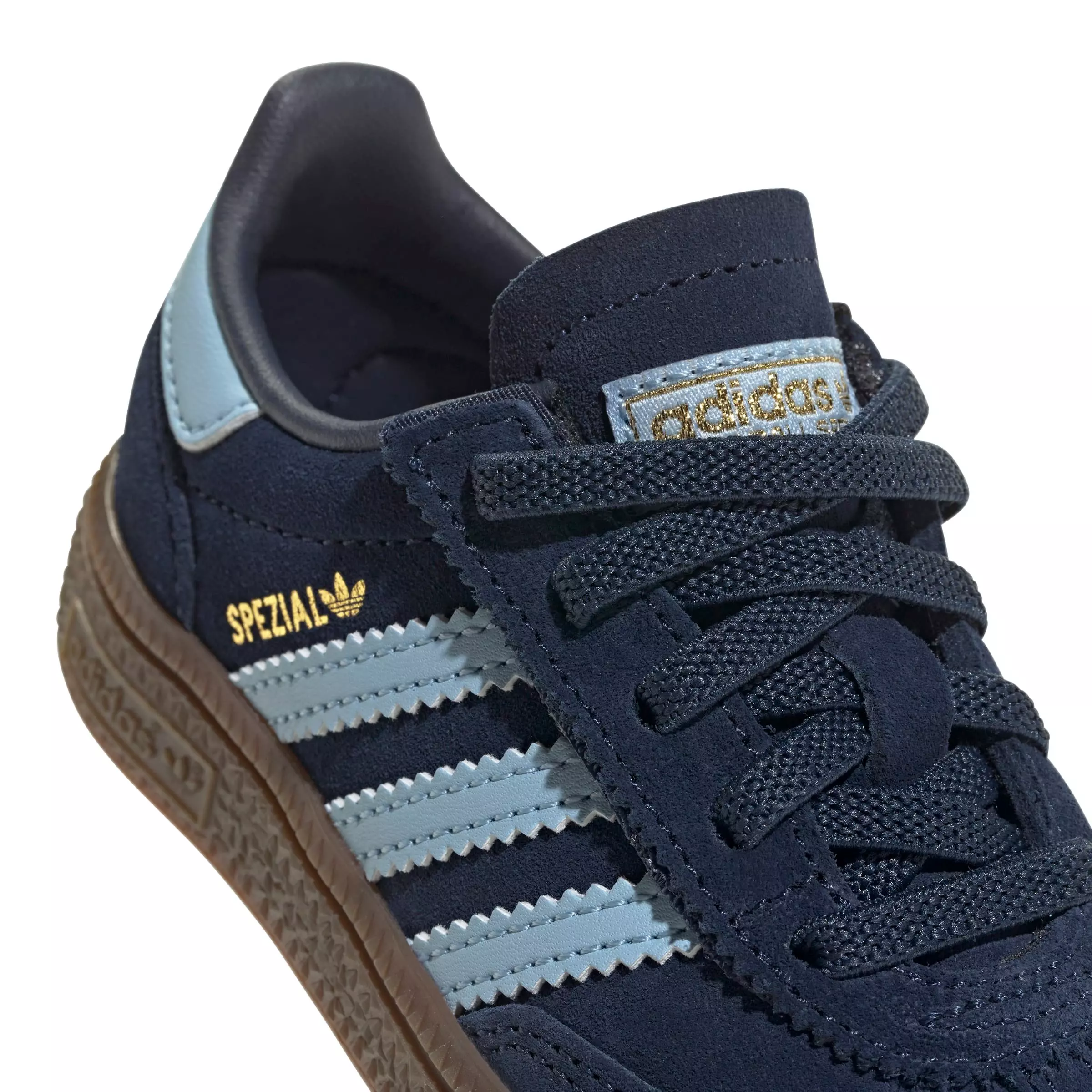 adidas Originals Handball Spezial Comfort Closure "Collegiate Navy/Sky/Gum 5" Infant Boys' Shoe - NAVY/SKY/GUM