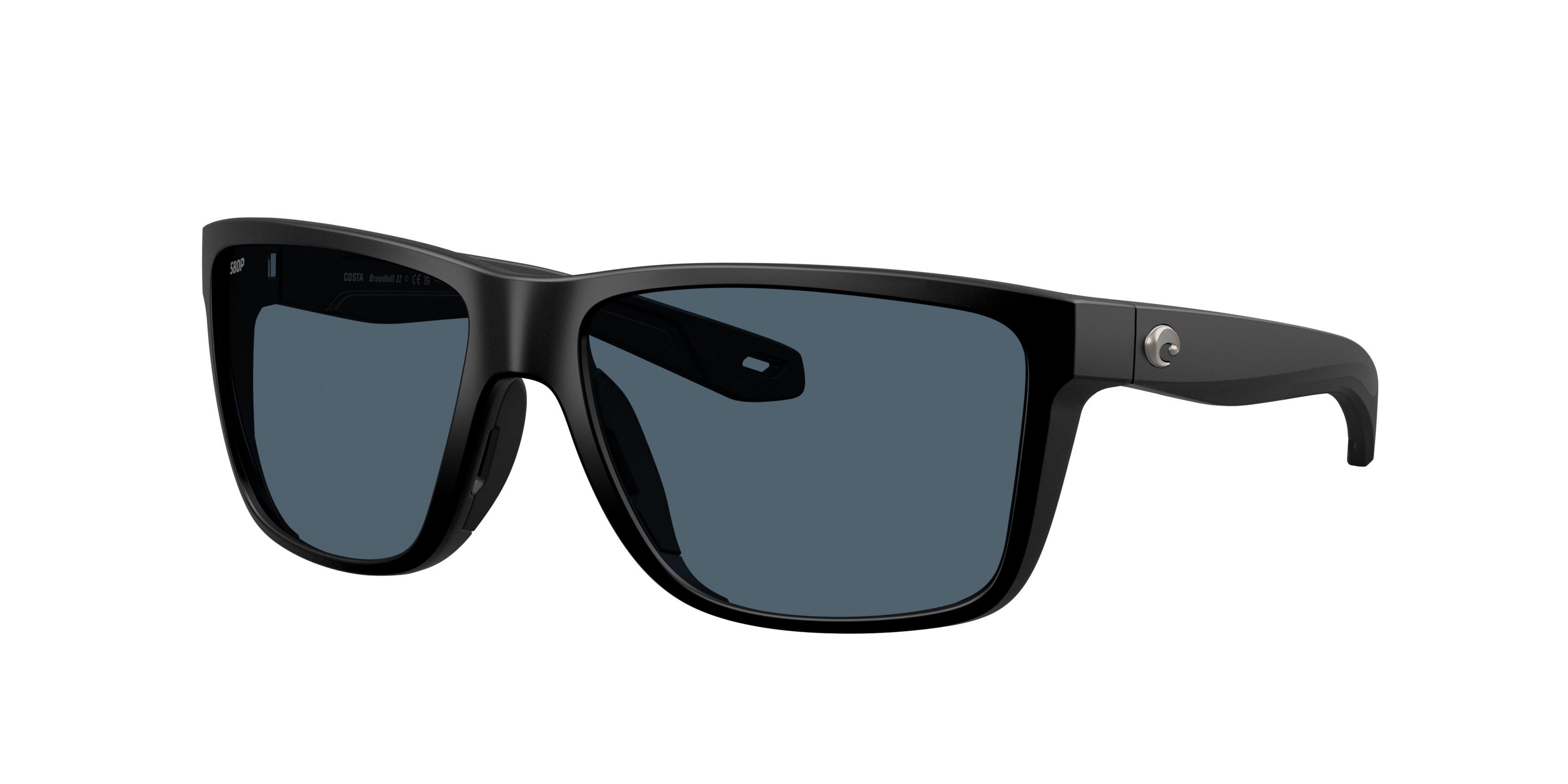 Costa Del Mar Broadbill II Grey 580P Polarized Sunglasses - Matte Black - BLACK/GREY Thumbnail View 1