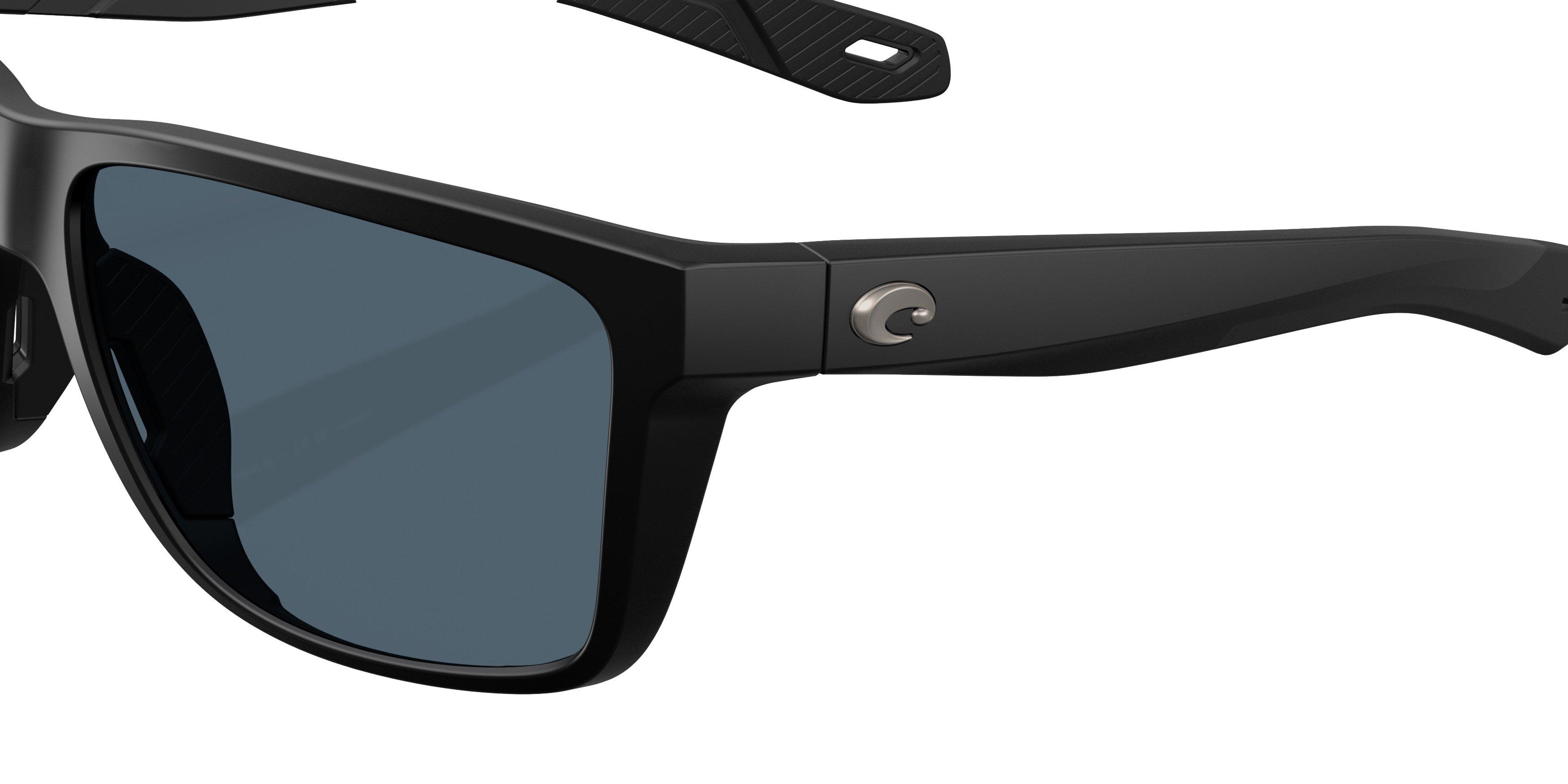 Costa Del Mar Broadbill II Grey 580P Polarized Sunglasses - Matte Black - BLACK/GREY Thumbnail View 5