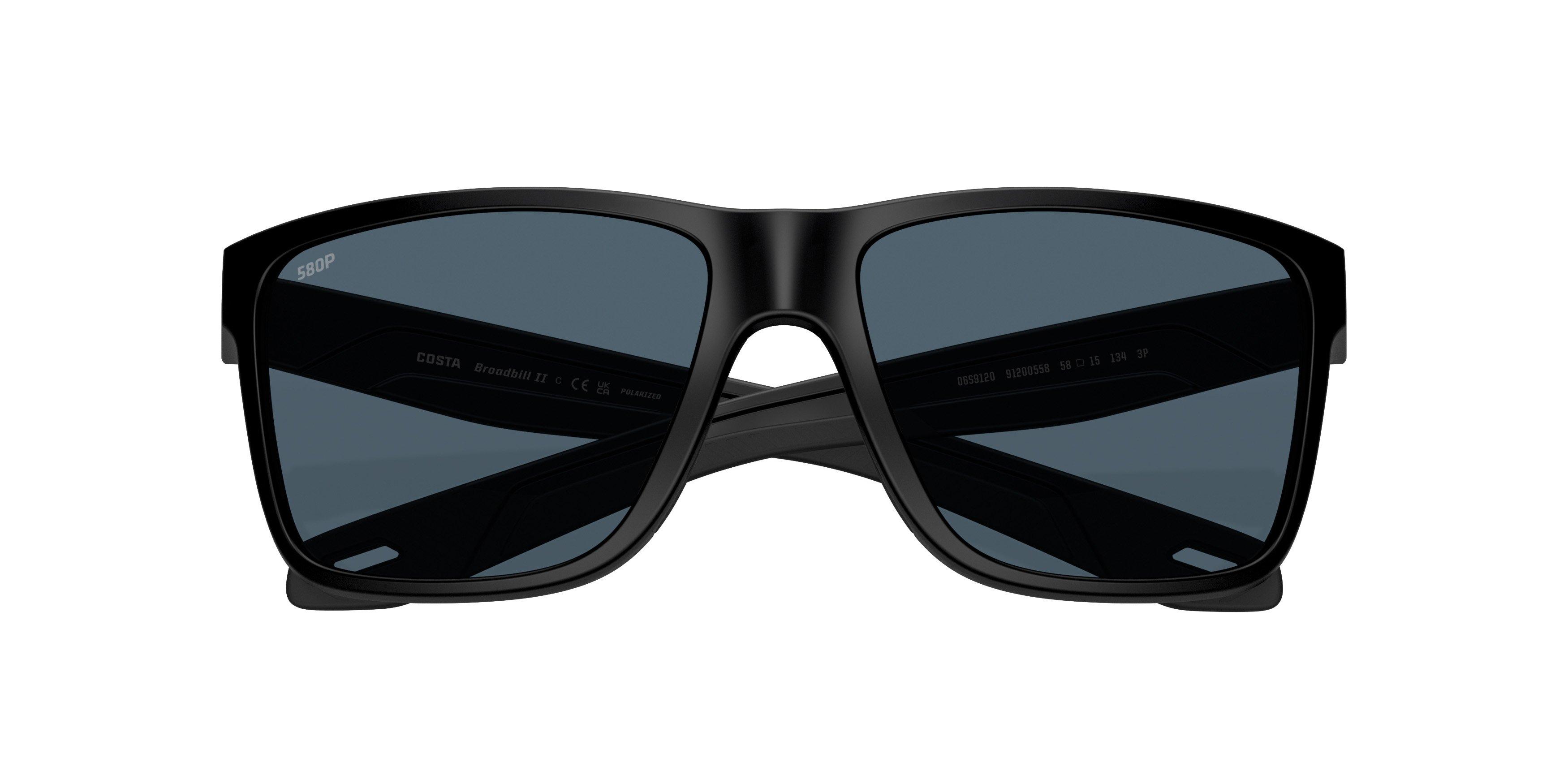 Costa Del Mar Broadbill II Grey 580P Polarized Sunglasses - Matte Black - BLACK/GREY Thumbnail View 7