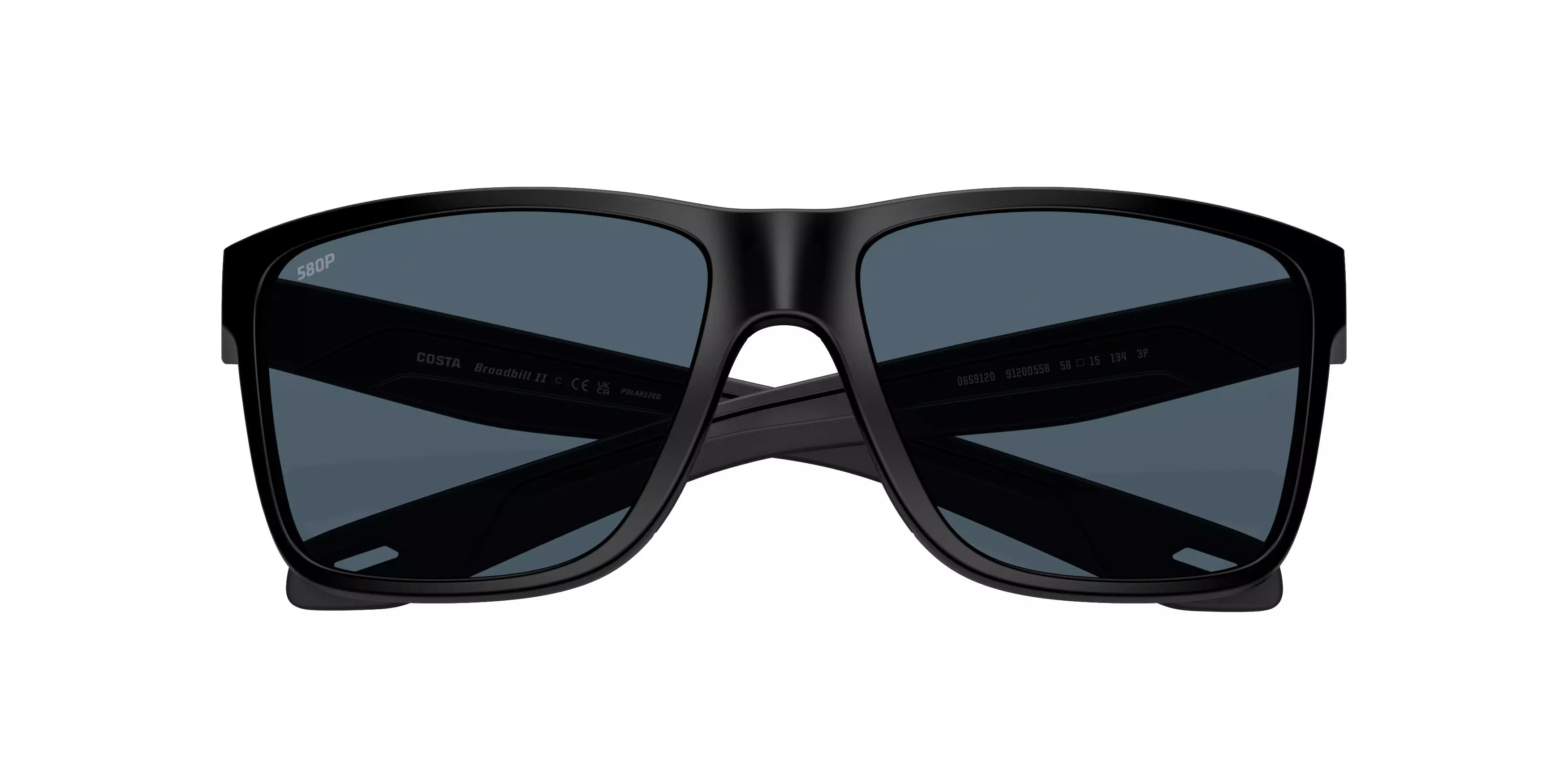 Costa Del Mar Broadbill II Grey 580P Polarized Sunglasses - Matte Black - BLACK/GREY