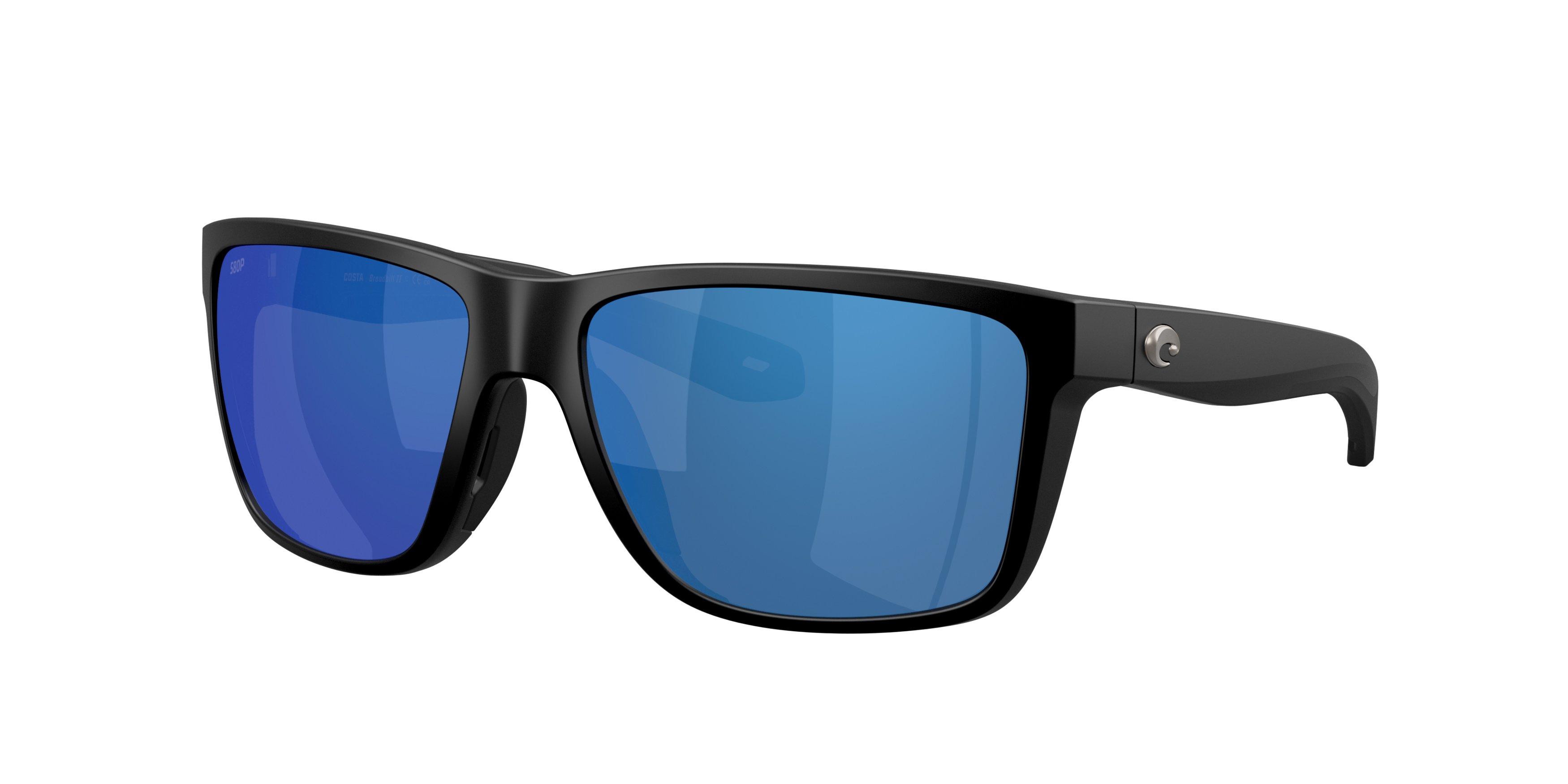 Costa Del Mar Broadbill II Blue Mirror 580P Polarized Sunglasses - Matte Black - BLACK/BLUE Thumbnail View 1