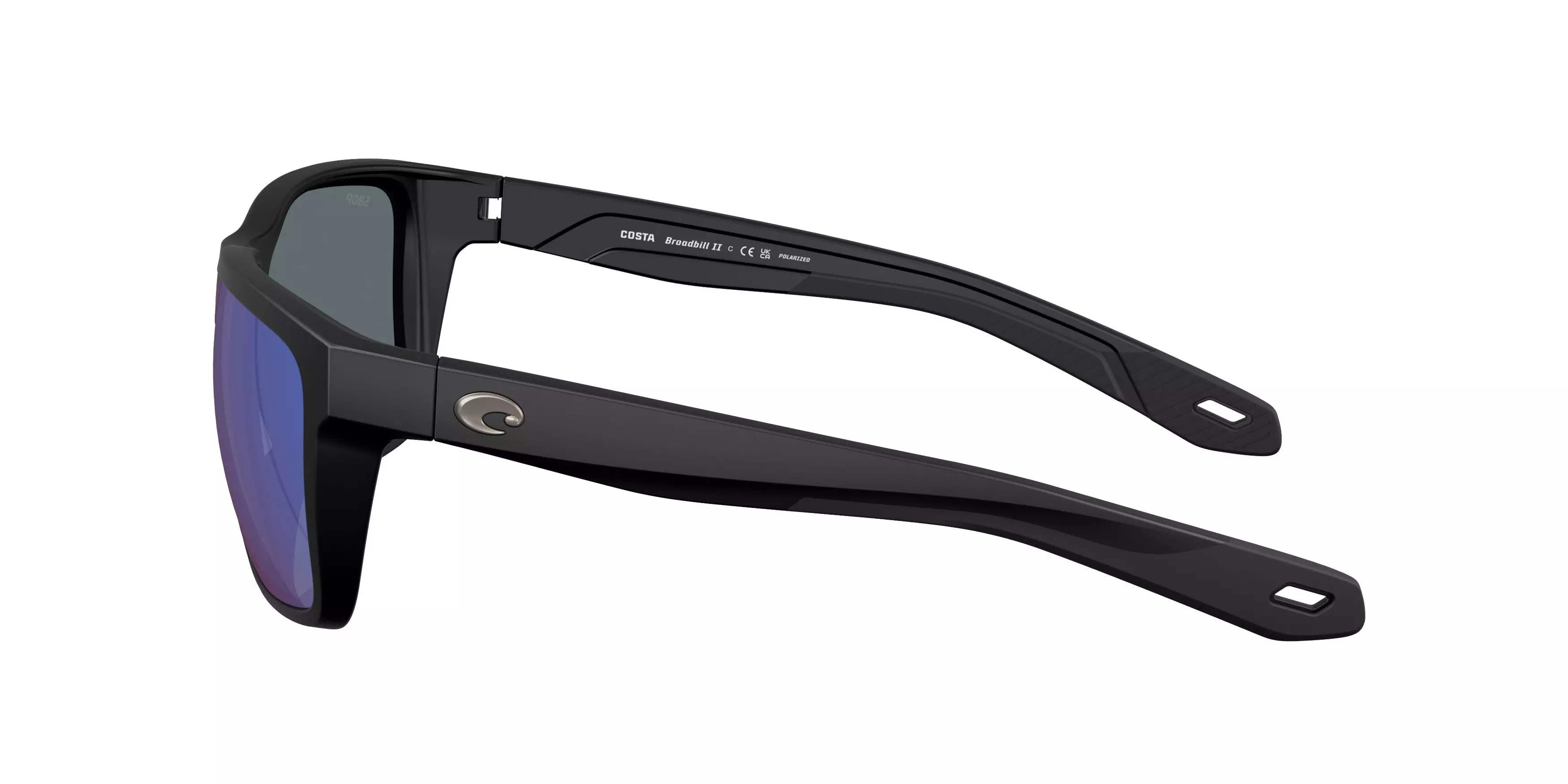 Costa Del Mar Broadbill II Blue Mirror 580P Polarized Sunglasses - Matte Black - BLACK/BLUE