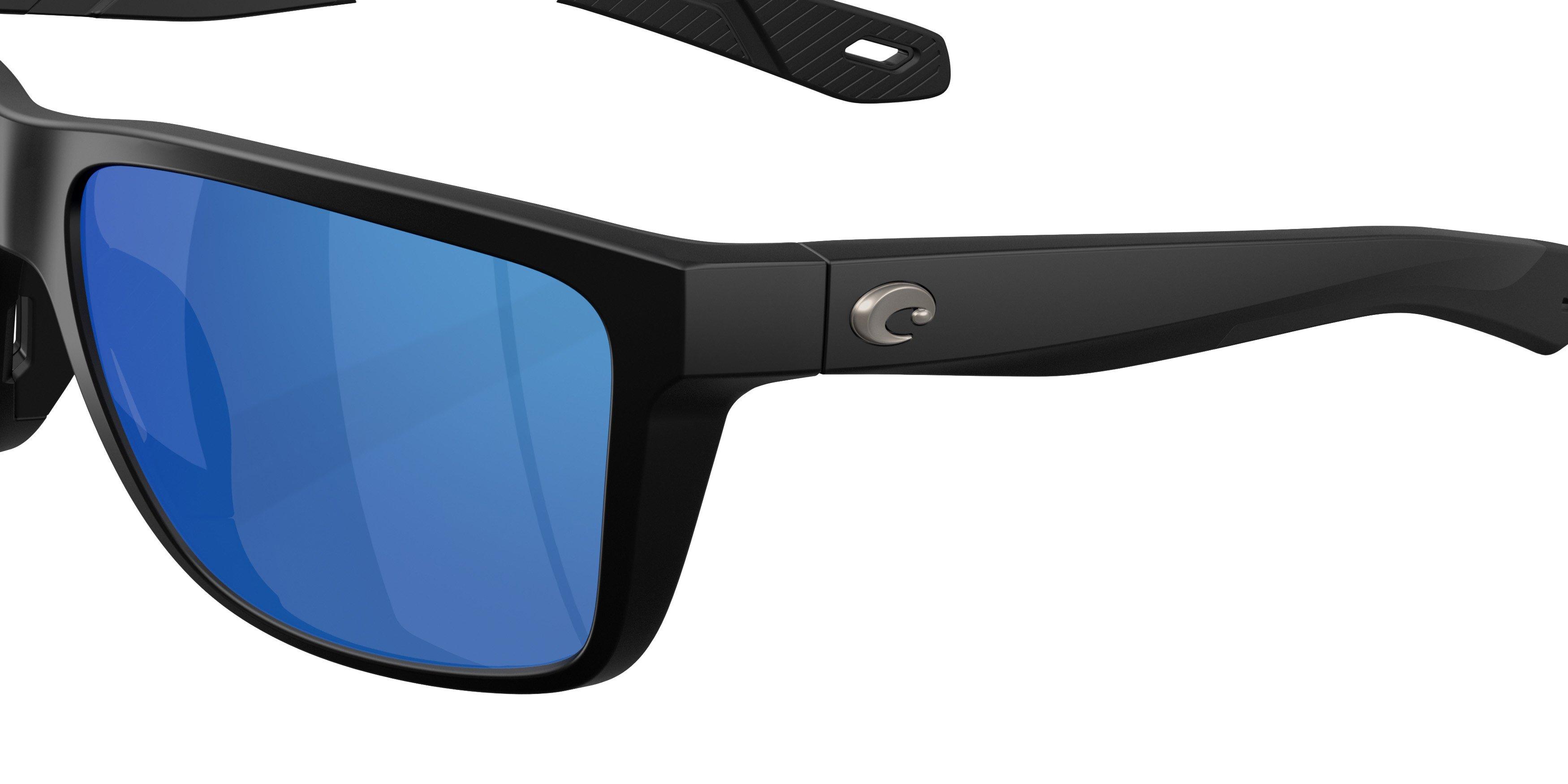 Costa Del Mar Broadbill II Blue Mirror 580P Polarized Sunglasses - Matte Black - BLACK/BLUE Thumbnail View 5