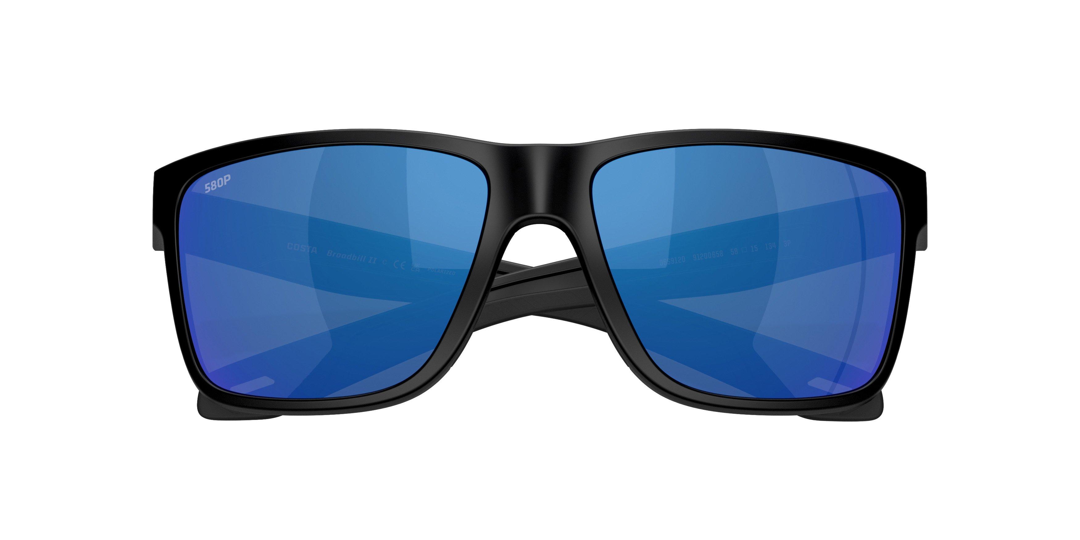 Costa Del Mar Broadbill II Blue Mirror 580P Polarized Sunglasses - Matte Black - BLACK/BLUE Thumbnail View 7