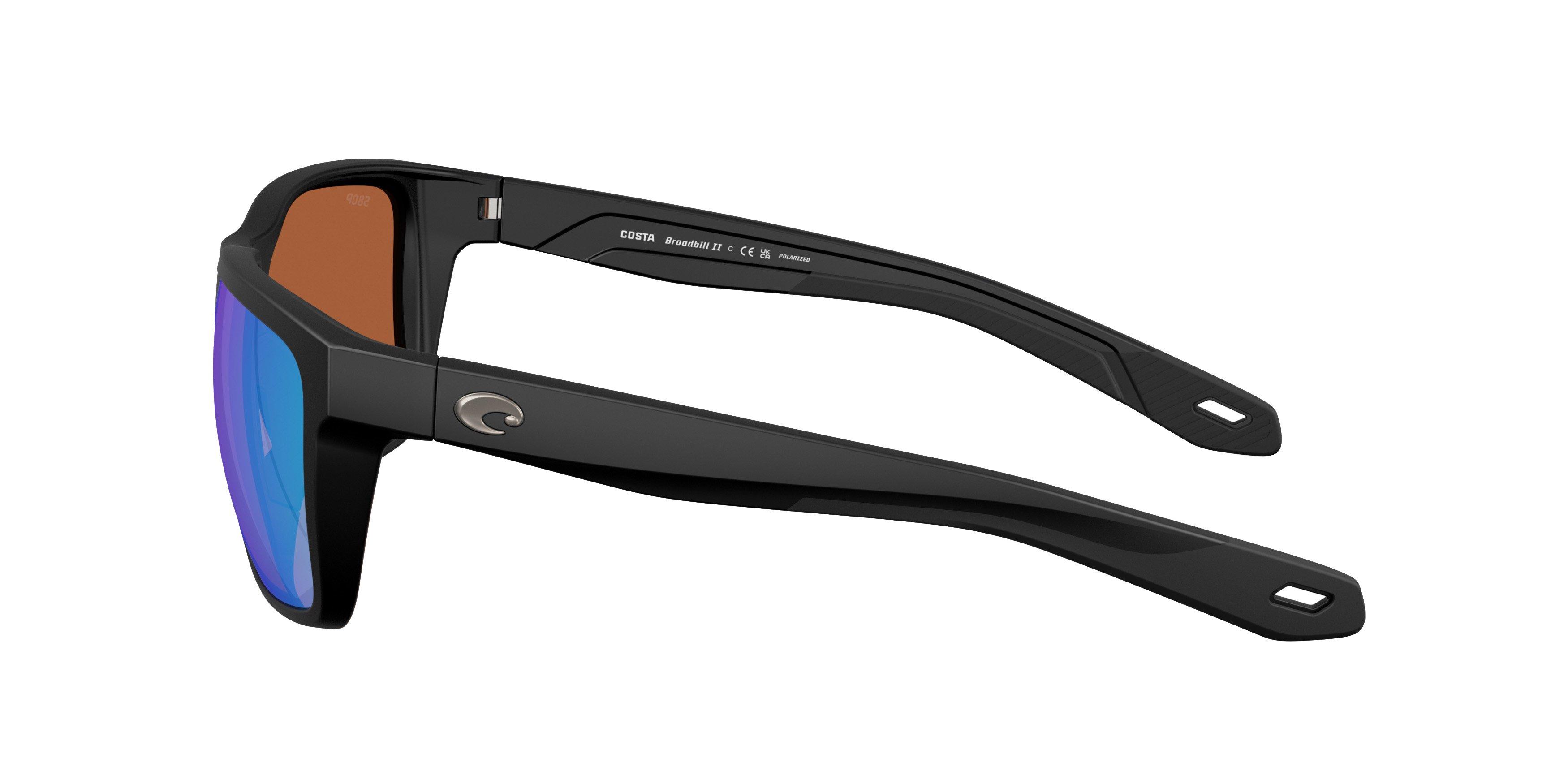 Costa Del Mar Broadbill II Green Mirror 580P Polarized Sunglasses - Matte Black - BLACK/GREEN Thumbnail View 4