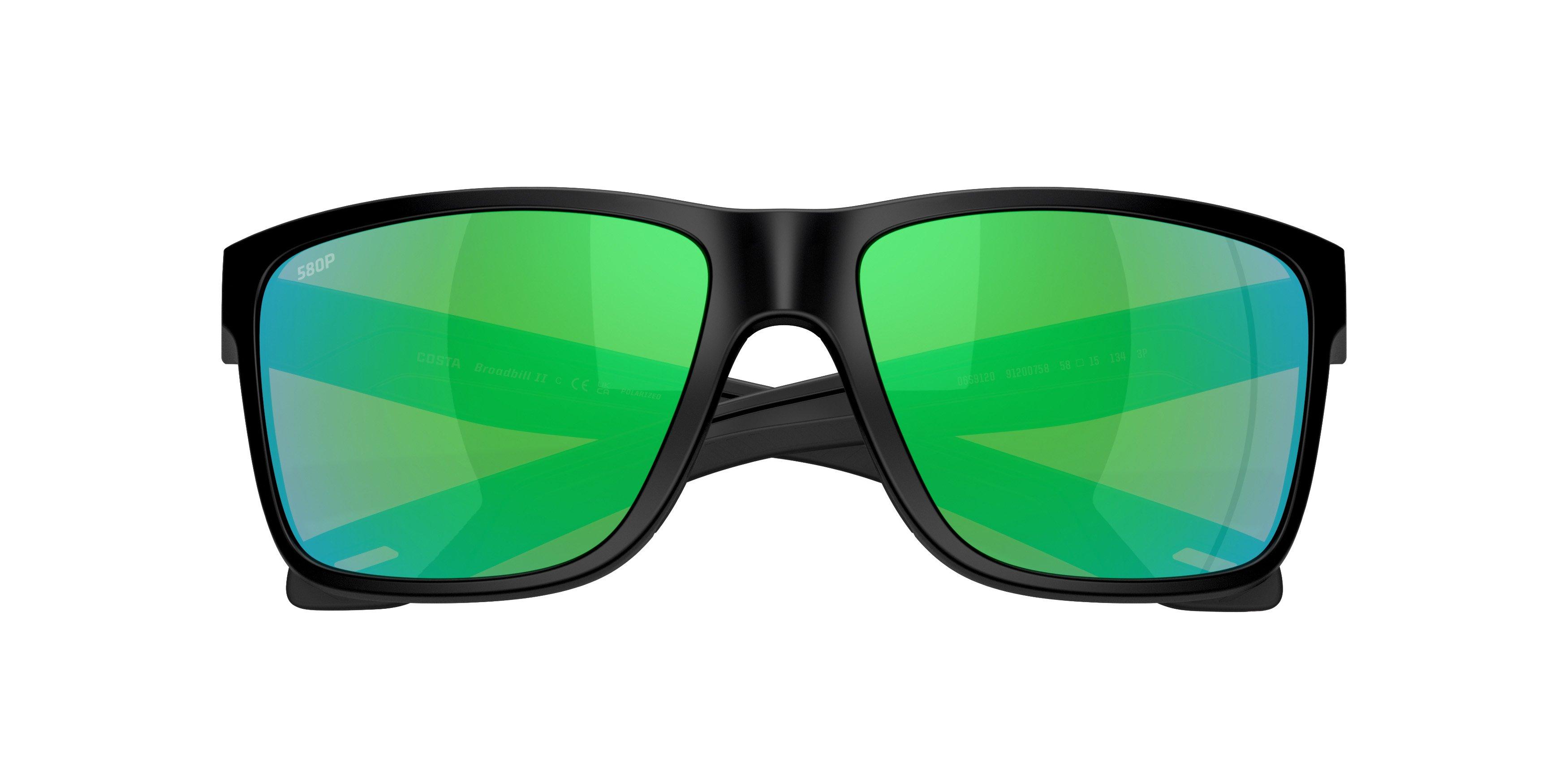 Costa Del Mar Broadbill II Green Mirror 580P Polarized Sunglasses - Matte Black - BLACK/GREEN Thumbnail View 7
