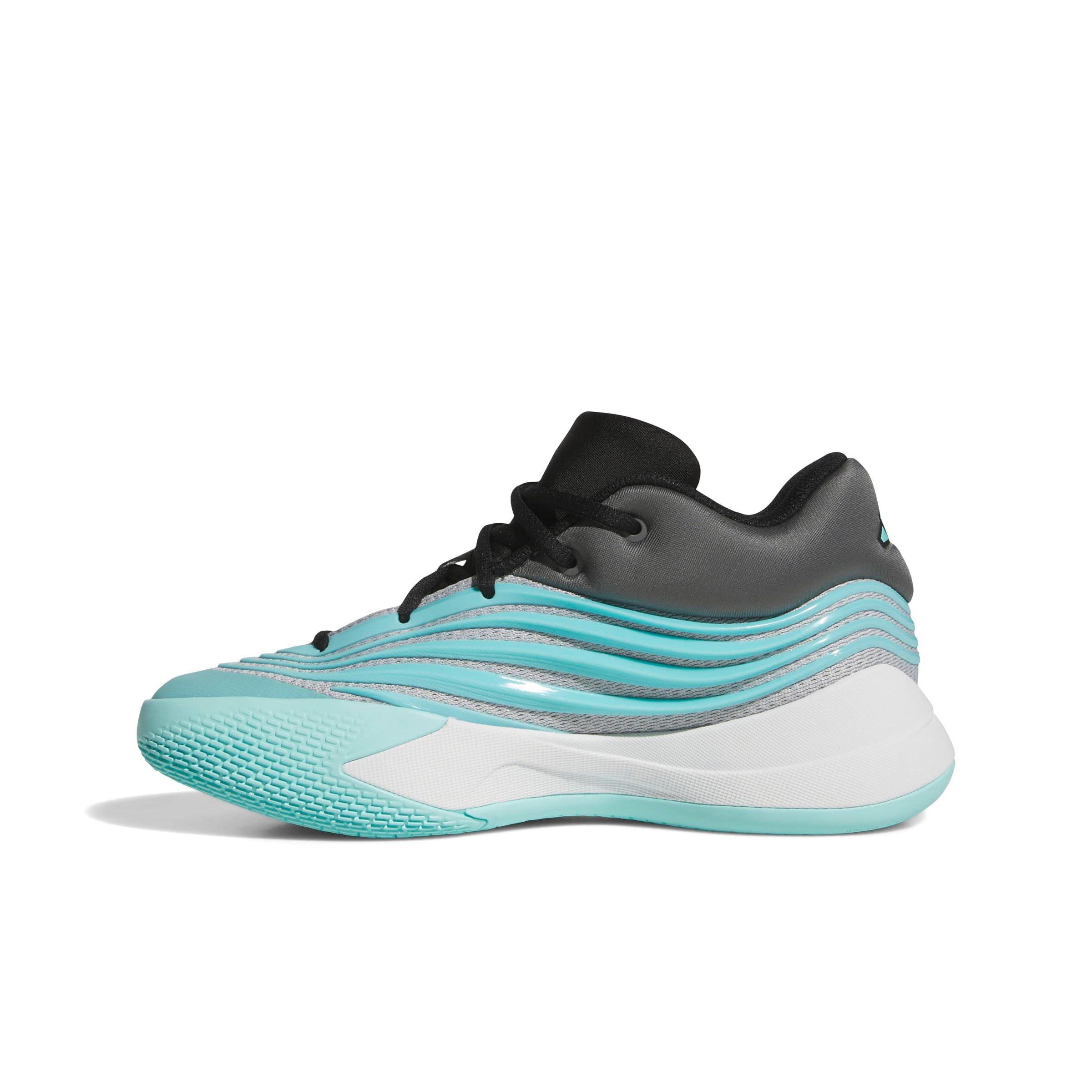 adidas Dame X "Flash Aqua/Core Black/Grey Two" Grade School Boys' Basketball Shoe - AQUA/BLACK/GREY Thumbnail View 2