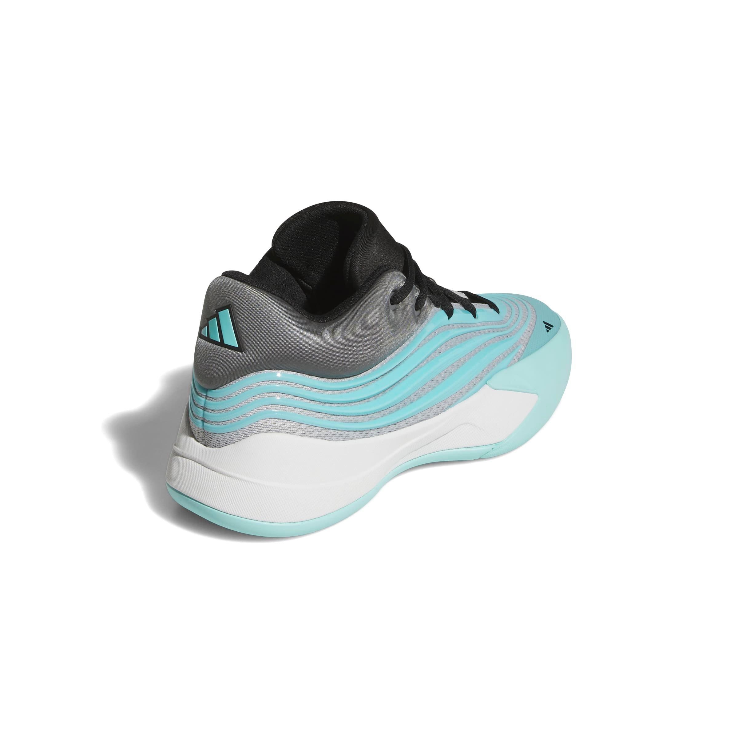 adidas Dame X "Flash Aqua/Core Black/Grey Two" Grade School Boys' Basketball Shoe - AQUA/BLACK/GREY Thumbnail View 4