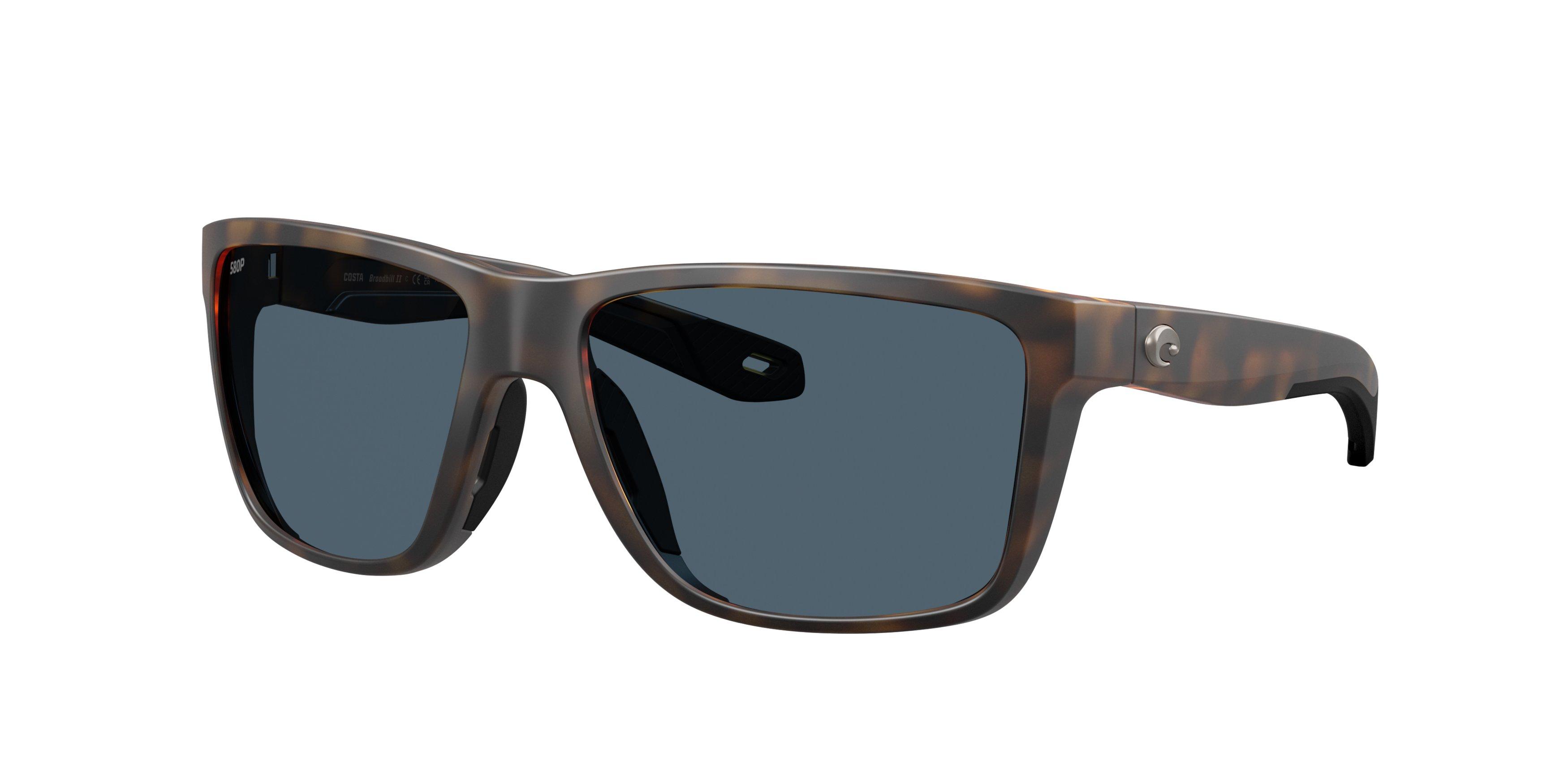 Costa Del Mar Broadbill II Grey 580P Polarized Sunglasses - Matte Tortoise - BROWN/GREY Thumbnail View 1