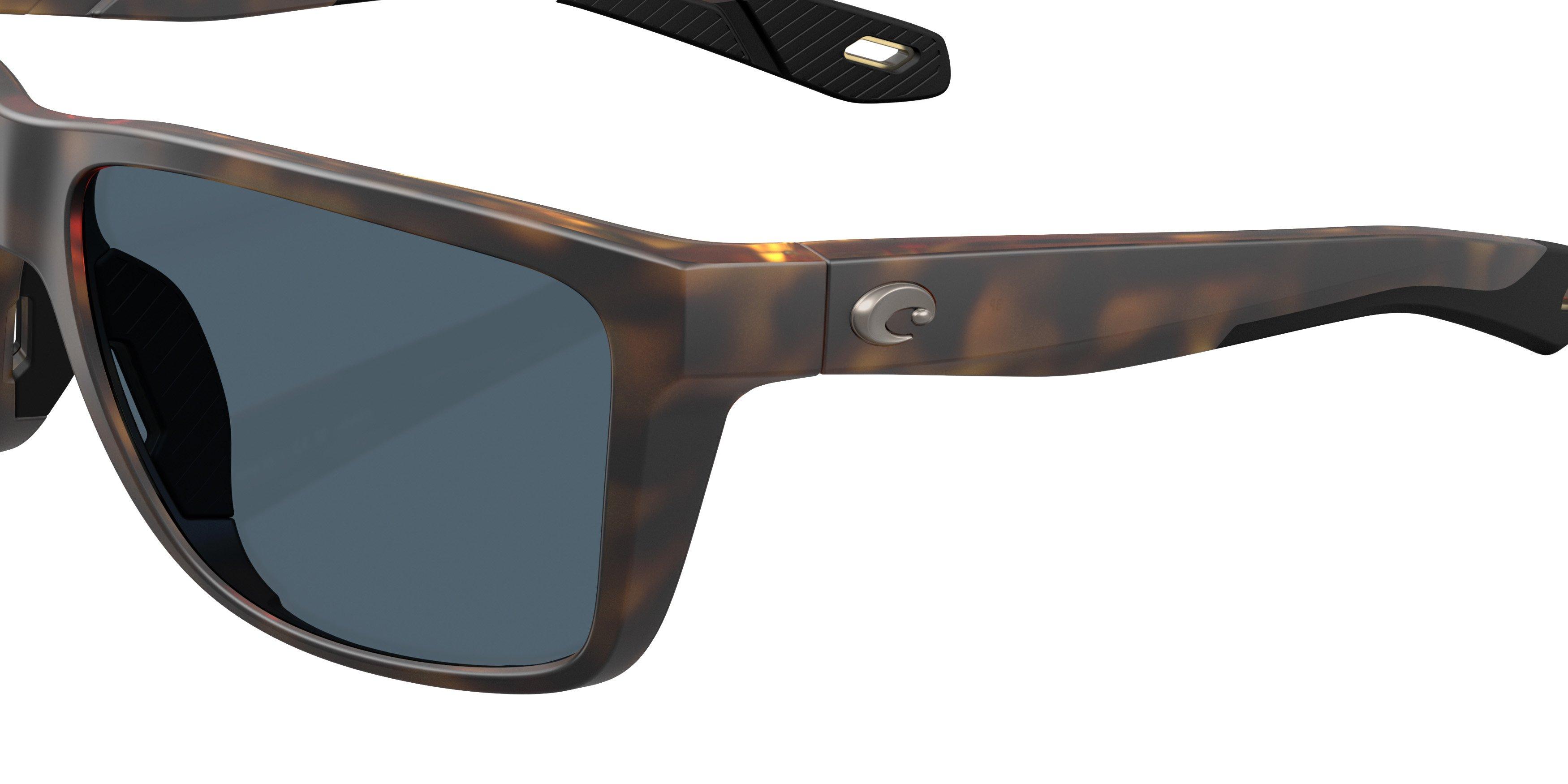Costa Del Mar Broadbill II Grey 580P Polarized Sunglasses - Matte Tortoise - BROWN/GREY Thumbnail View 5