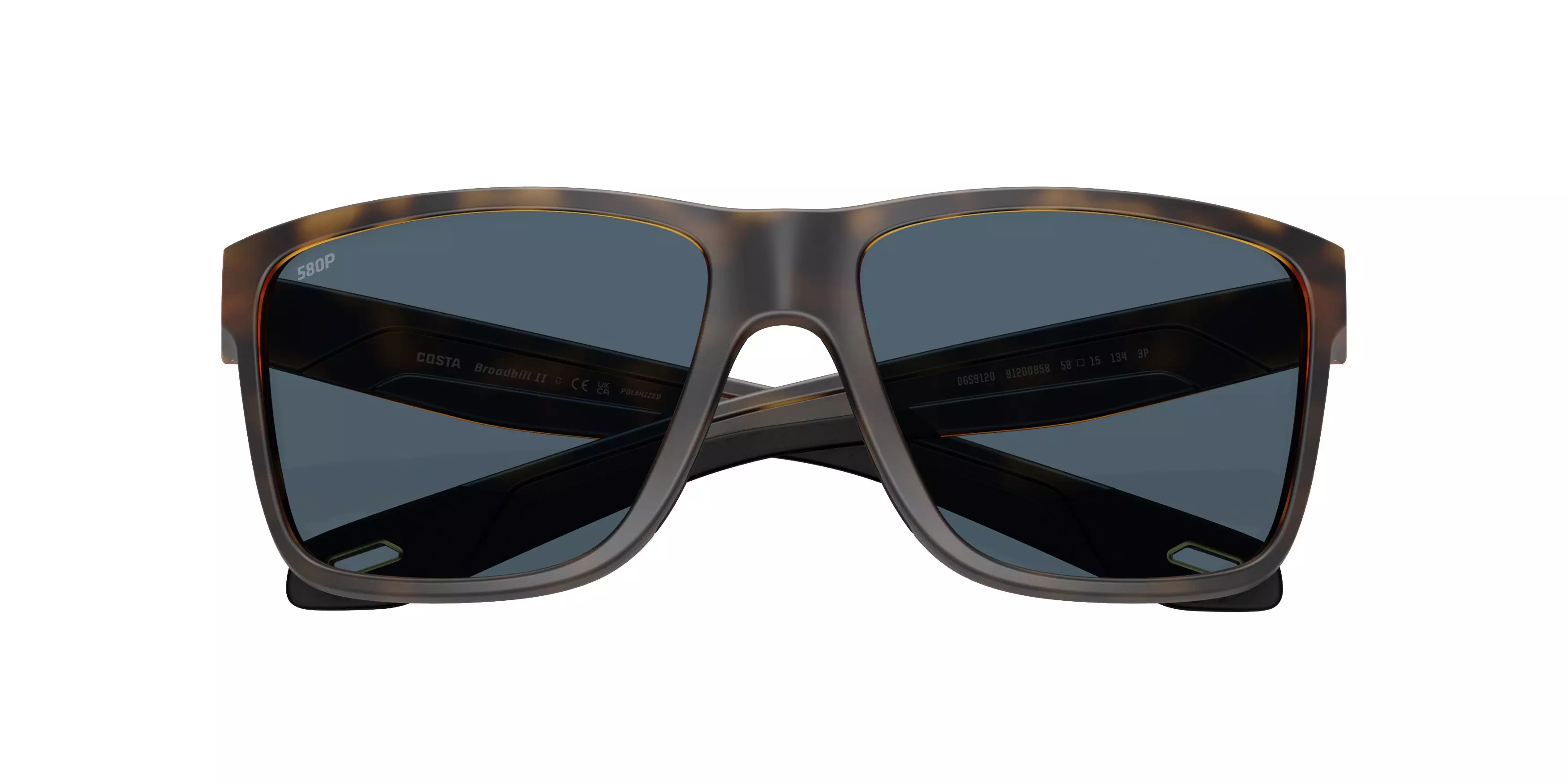 Costa Del Mar Broadbill II Grey 580P Polarized Sunglasses - Matte Tortoise - BROWN/GREY