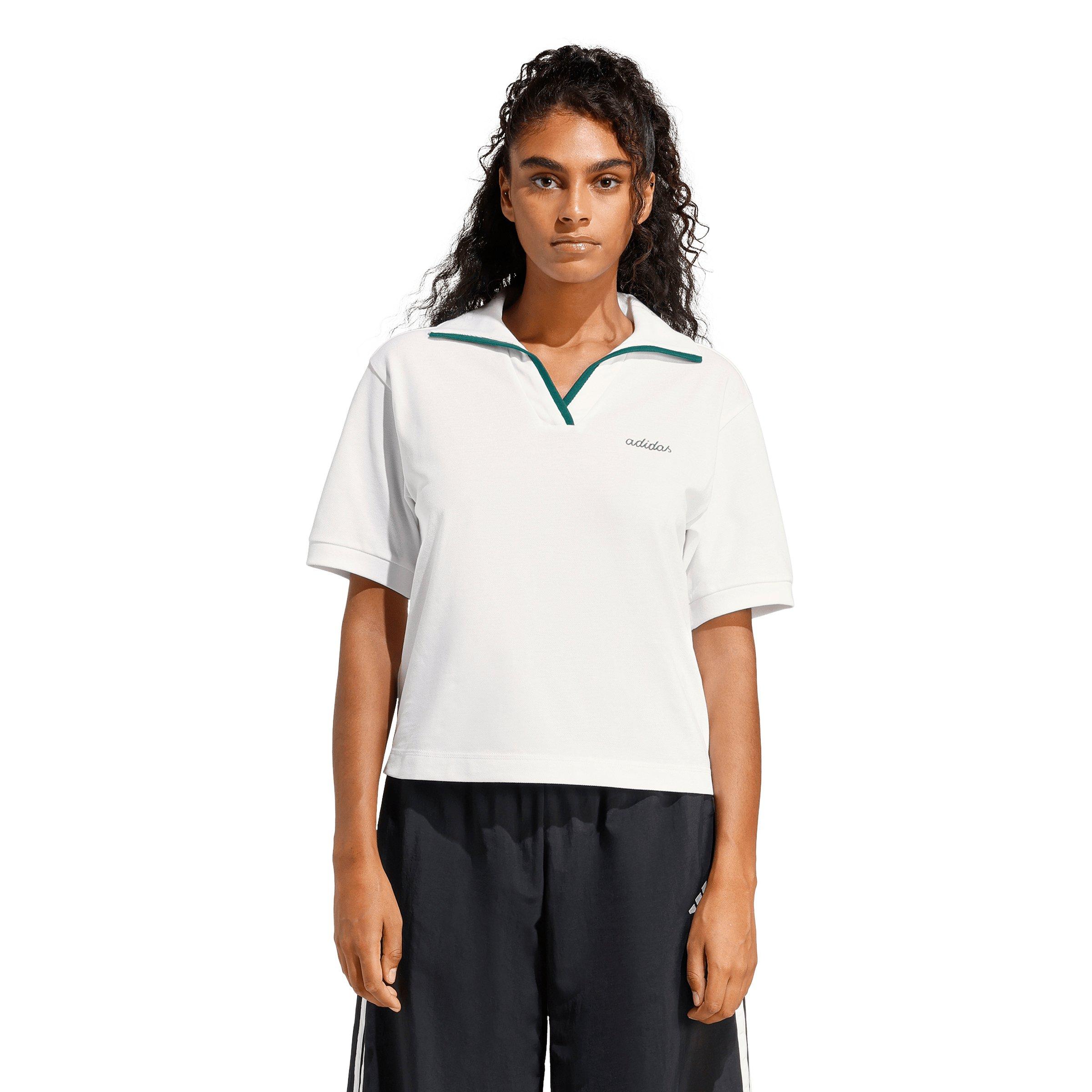 adidas Women's Seasonal Essentials Colorpop Polo with Embroidered Graphic - White - WHITE Thumbnail View 1