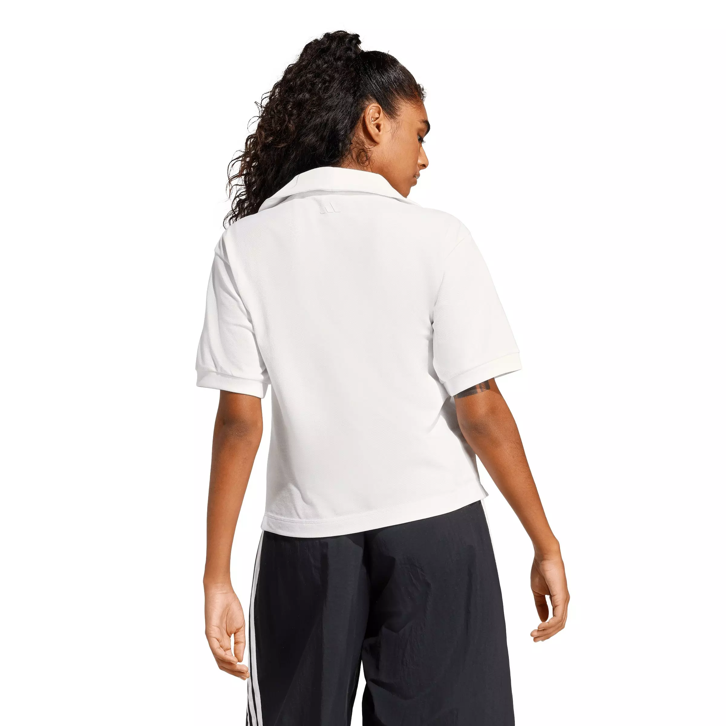 adidas Women's Seasonal Essentials Colorpop Polo with Embroidered Graphic - White - WHITE