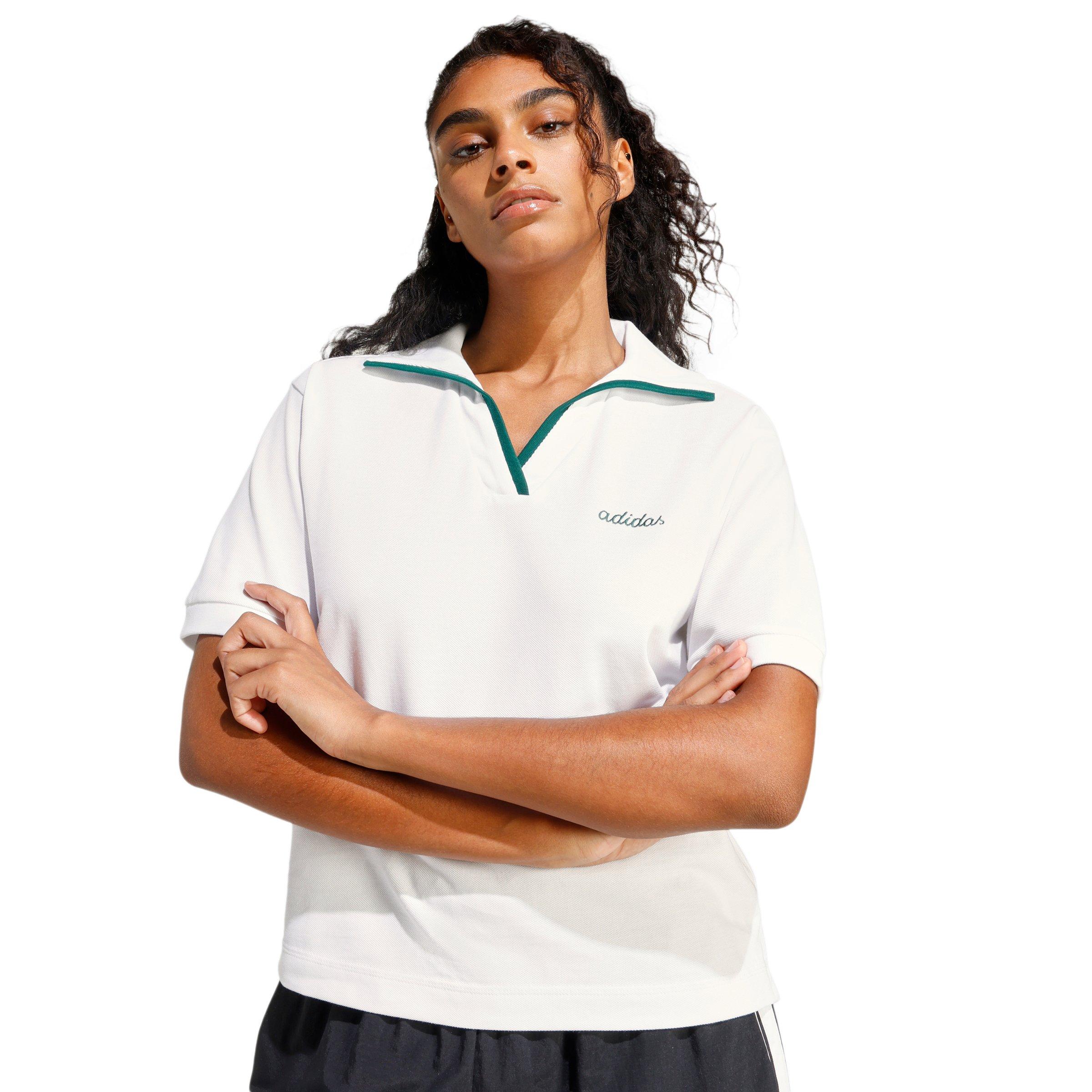 adidas Women's Seasonal Essentials Colorpop Polo with Embroidered Graphic - White - WHITE Thumbnail View 4