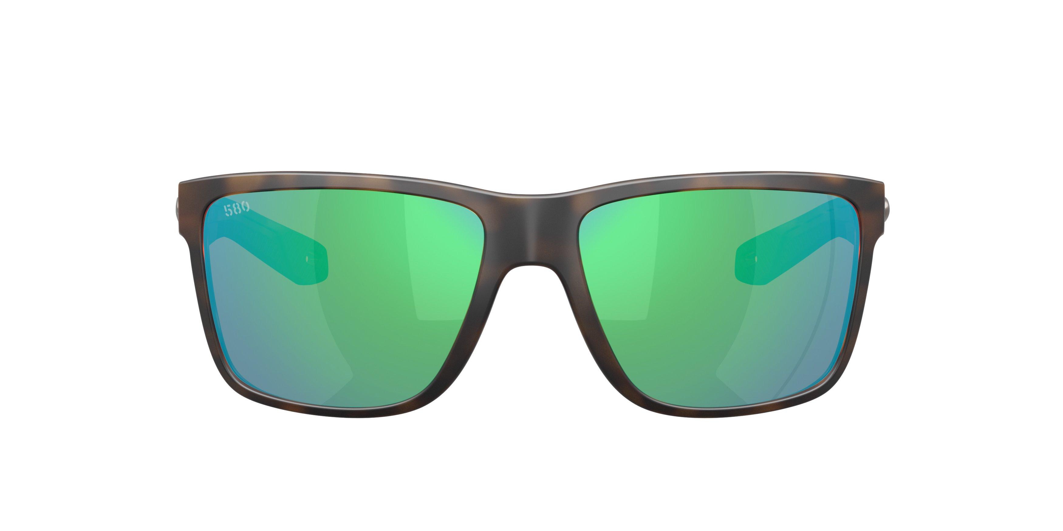 Costa Del Mar Broadbill II Green Mirror 580G Polarized Sunglasses - Matte Tortoise - BROWN/GREEN Thumbnail View 2