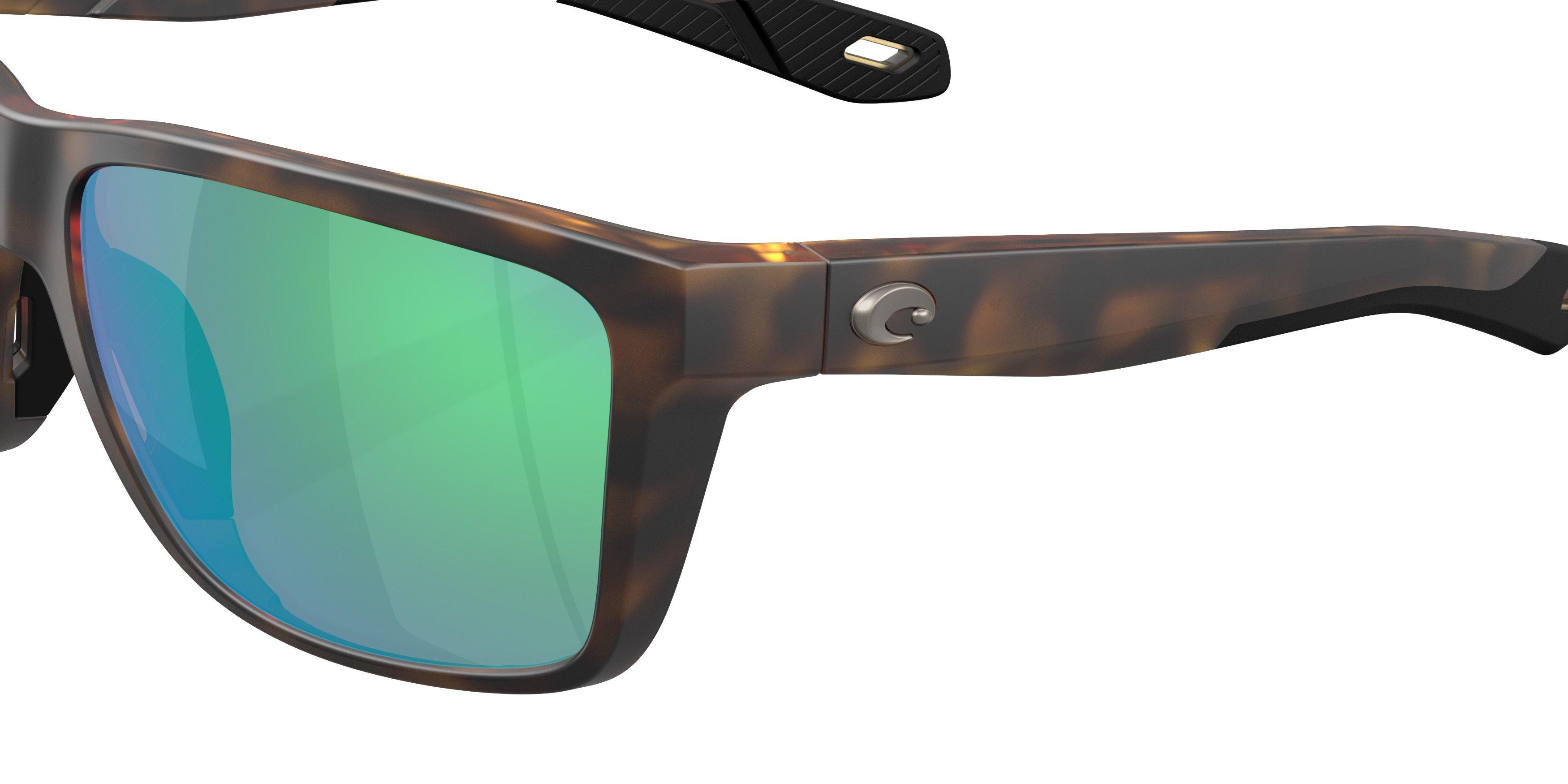 Costa Del Mar Broadbill II Green Mirror 580G Polarized Sunglasses - Matte Tortoise - BROWN/GREEN Thumbnail View 5