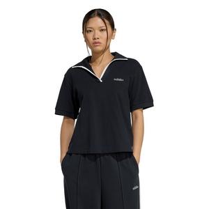 adidas Women's Seasonal Essentials Colorpop Polo with Embroidered Graphic - Black