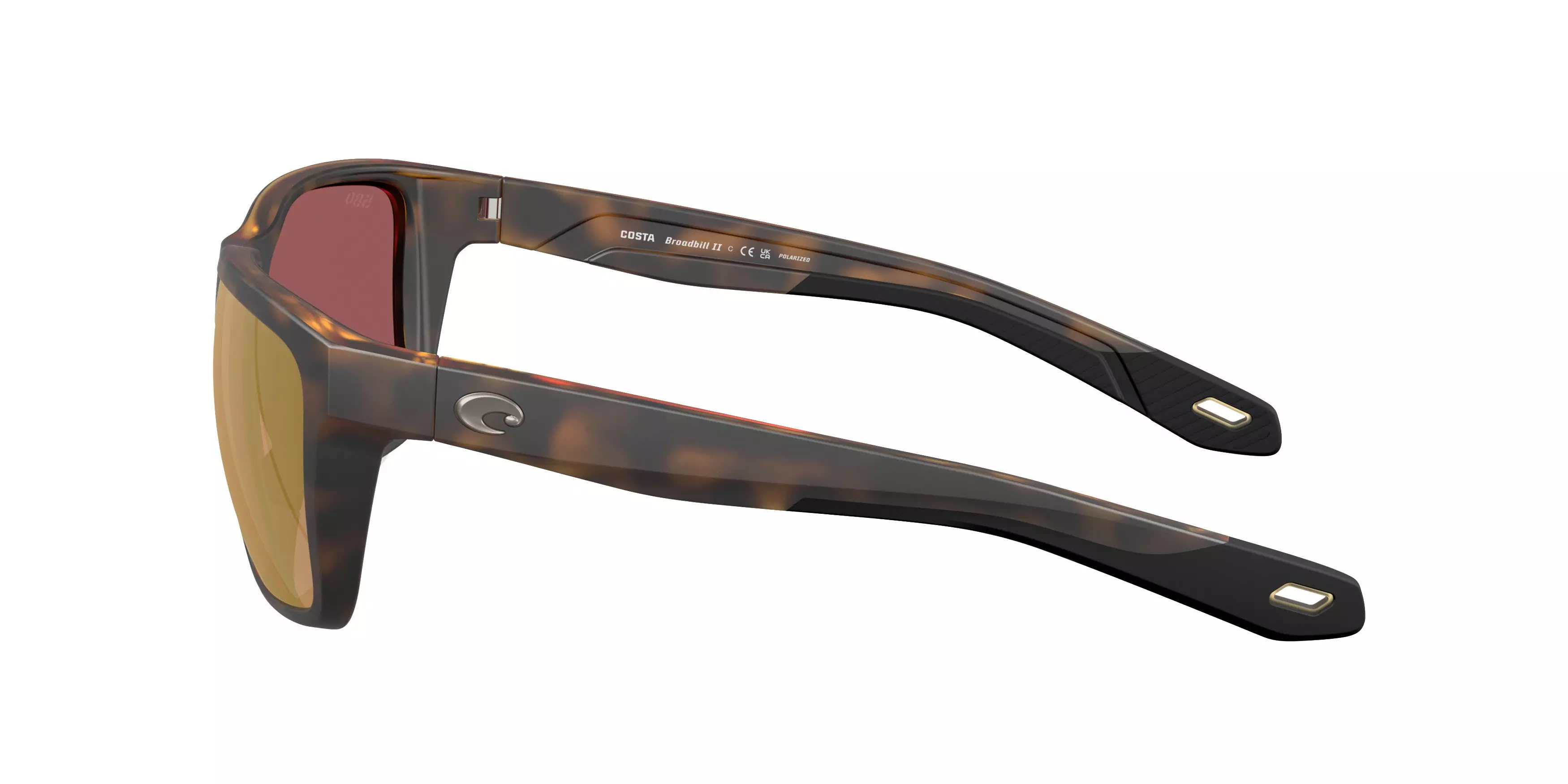 Costa Del Mar Broadbill II Gold Mirror 580G Polarized Sunglasses - Matte Tortoise - BROWN/GOLD