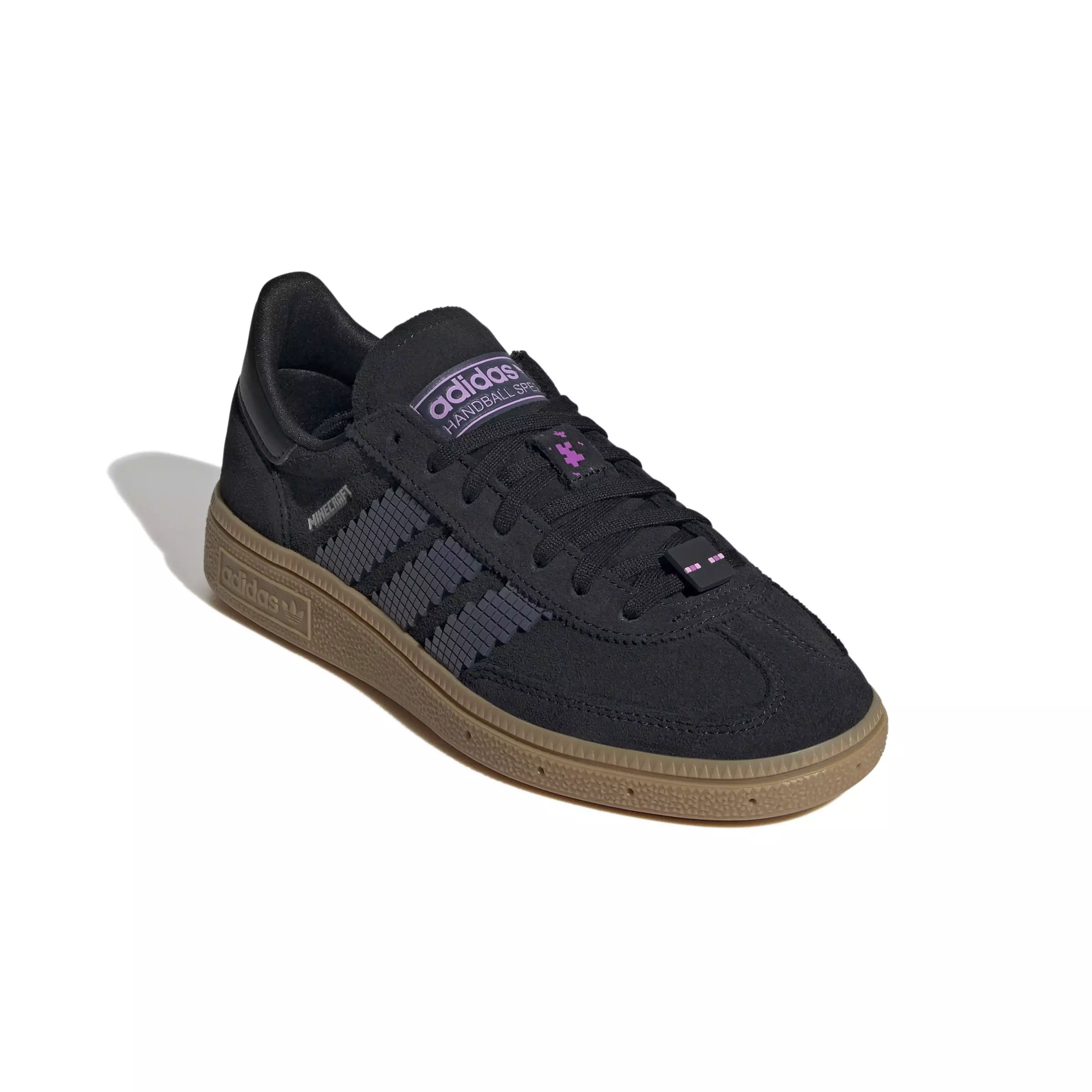 adidas Originals Handball Spezial x Minecraft "Core Black/Gum 4" Grade School Boys' Shoe - BLACK/GUM