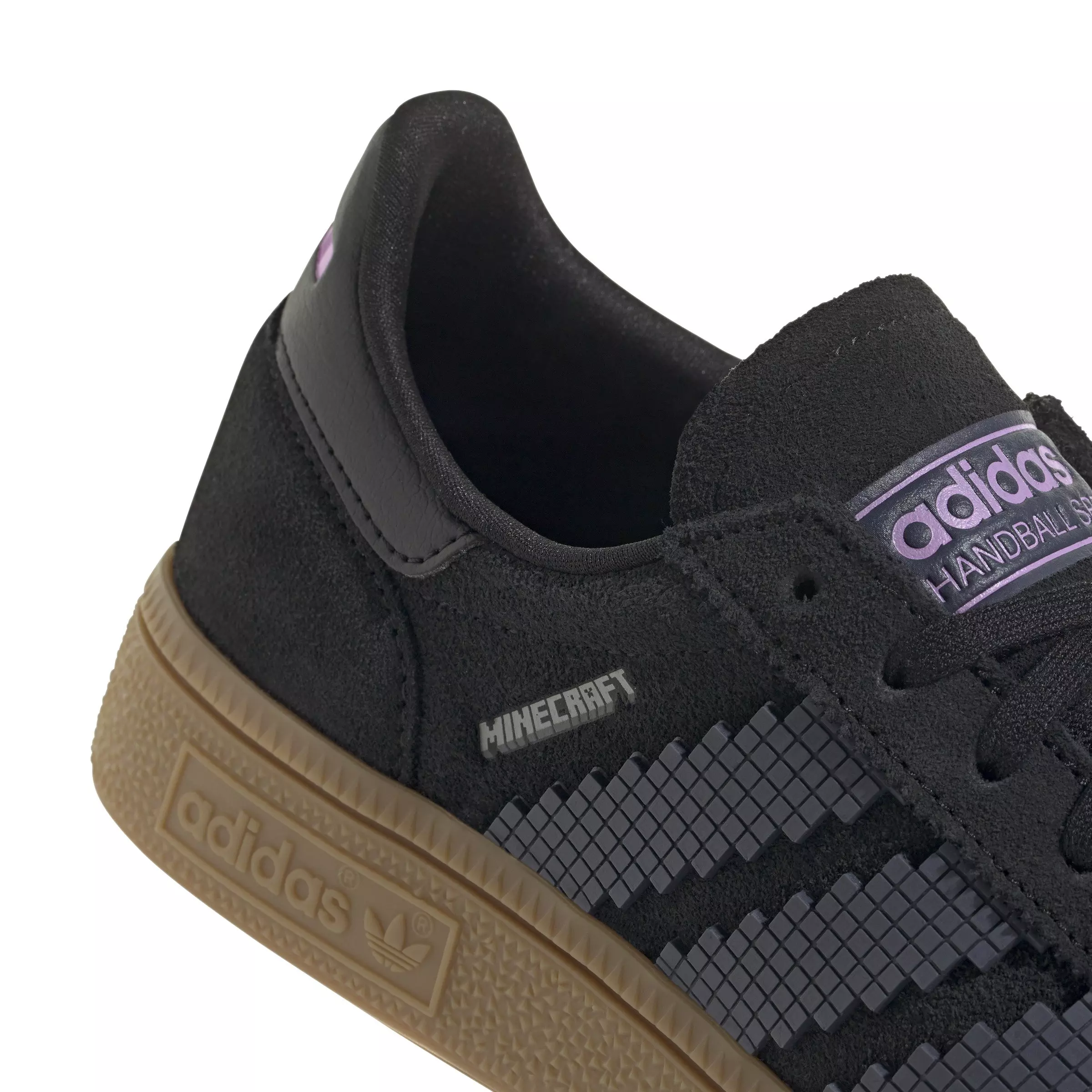 adidas Originals Handball Spezial x Minecraft "Core Black/Gum 4" Grade School Boys' Shoe - BLACK/GUM