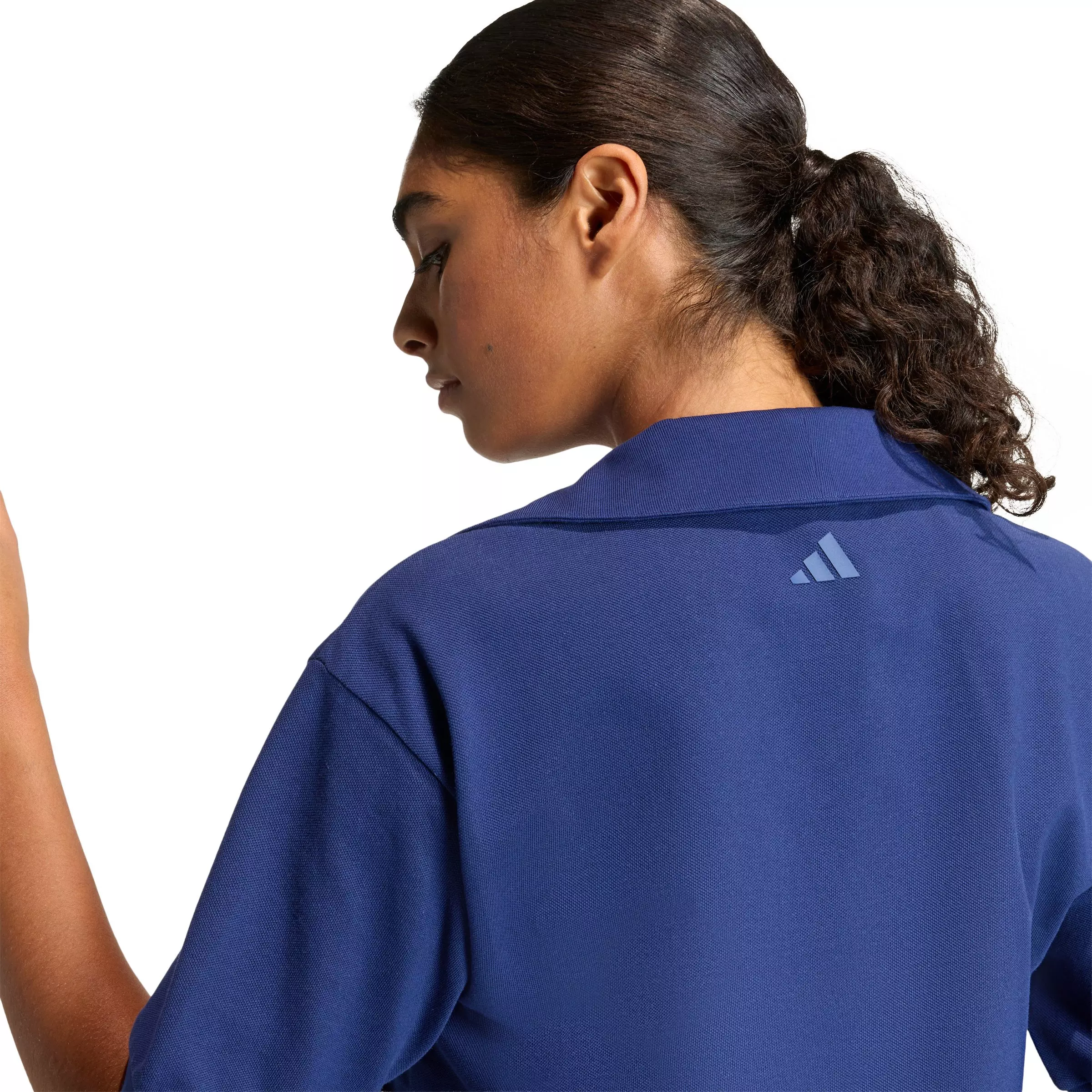 adidas Women's Seasonal Essentials Colorpop Polo with Embroidered Graphic - Dark Blue - DARK BLUE