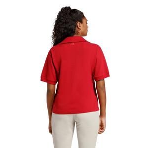 adidas Women's Seasonal Essentials Colorpop Polo with Embroidered Graphic - Red