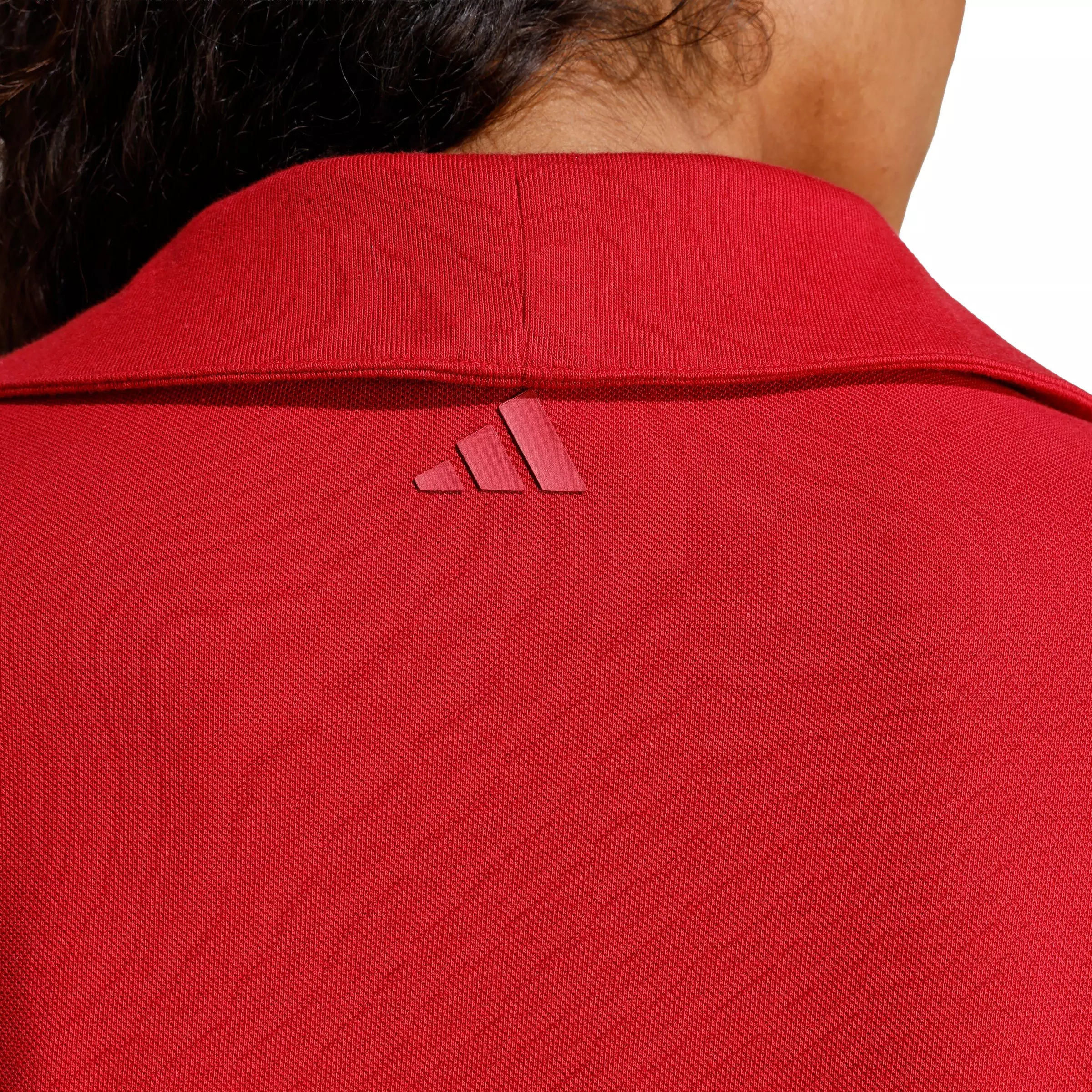 adidas Women's Seasonal Essentials Colorpop Polo with Embroidered Graphic - Red - RED