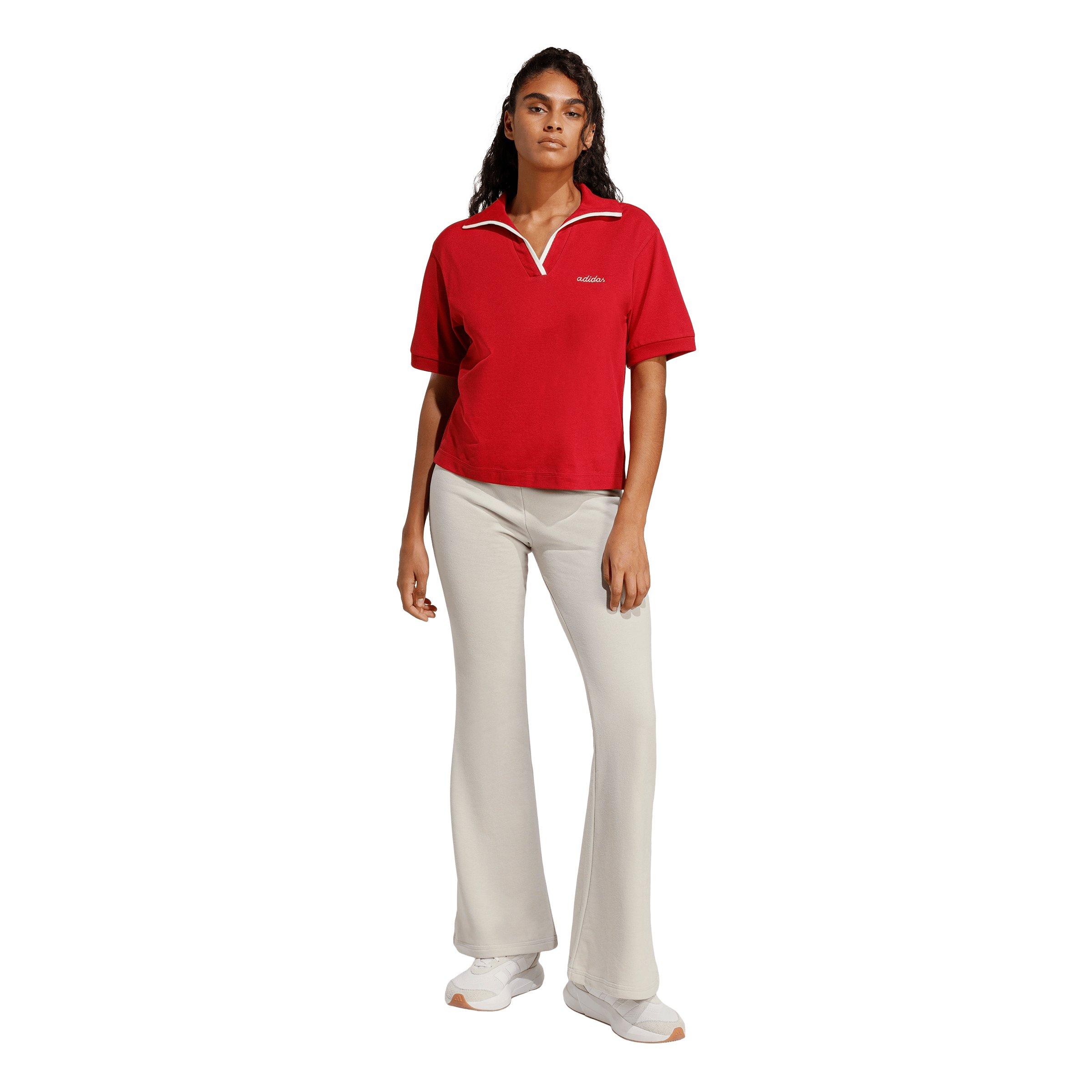 adidas Women's Seasonal Essentials Colorpop Polo with Embroidered Graphic - Red - RED Thumbnail View 5