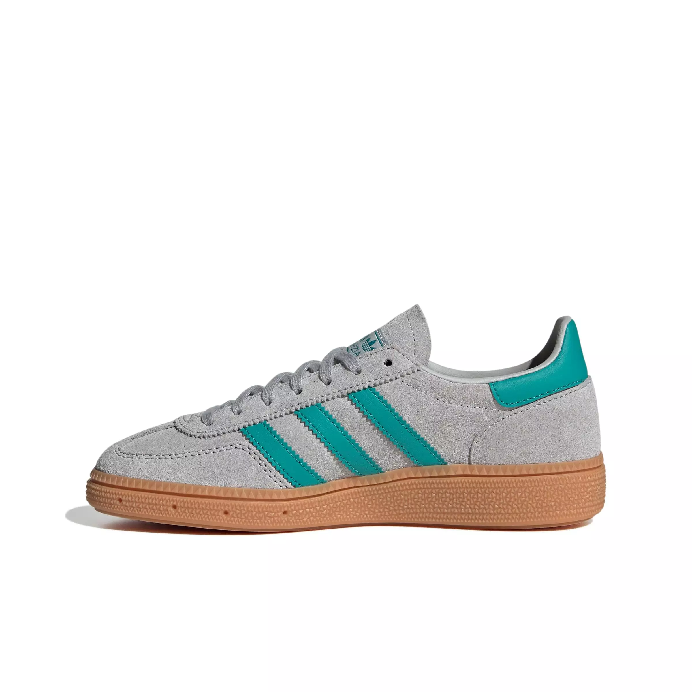 adidas Originals Handball Spezial "Grey Two/Pure Teal/Gum 2" Grade School Boys' Shoe - GREY/TEAL/GUM
