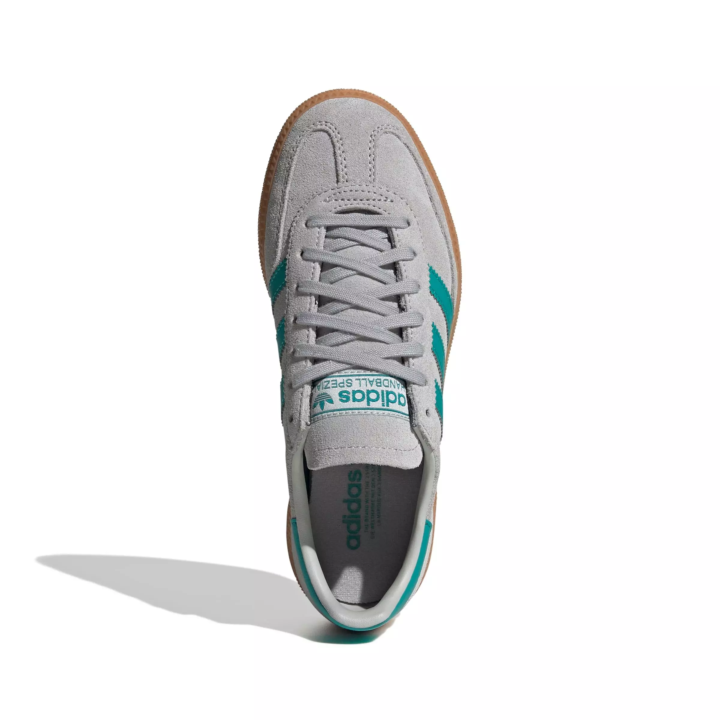 adidas Originals Handball Spezial "Grey Two/Pure Teal/Gum 2" Grade School Boys' Shoe - GREY/TEAL/GUM