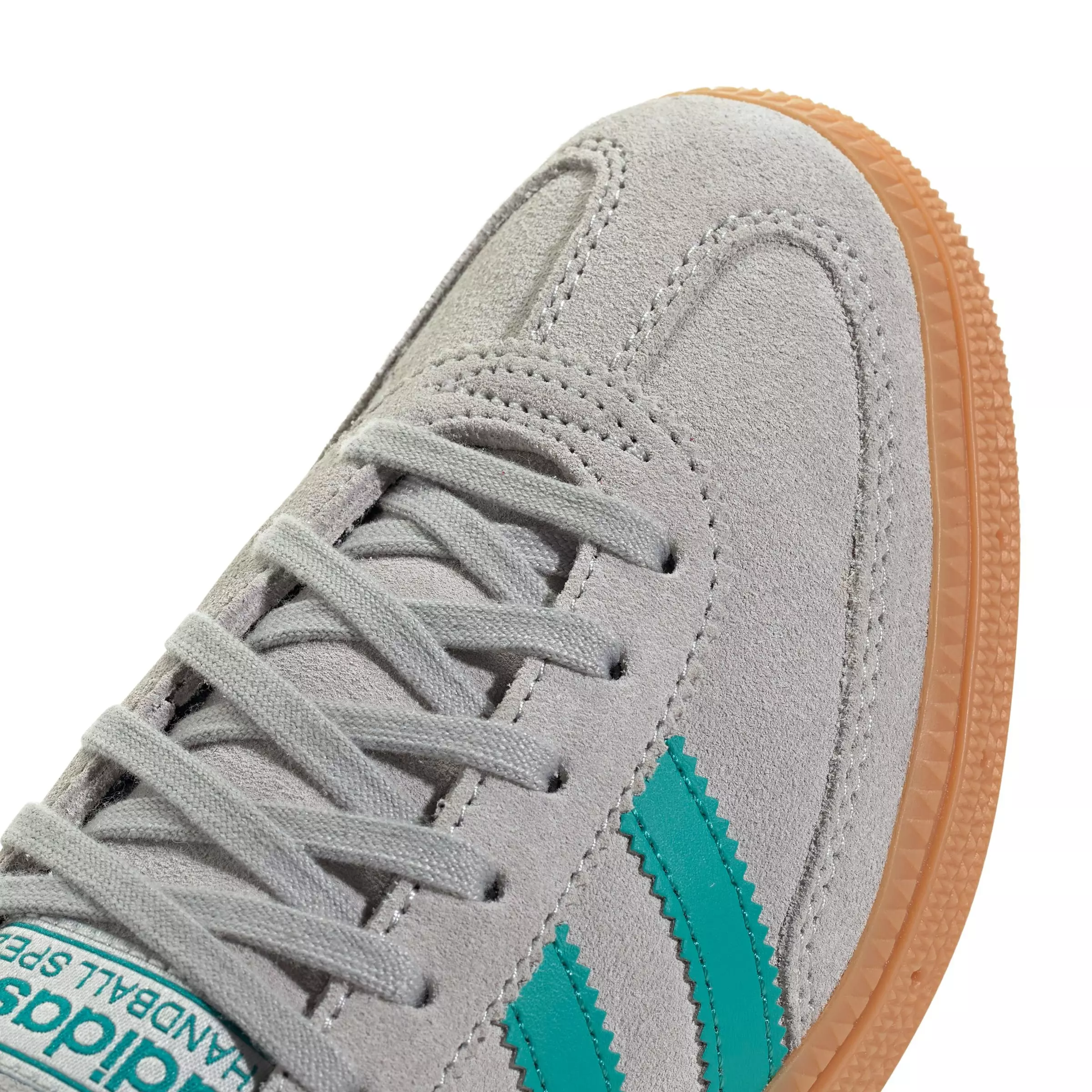 adidas Originals Handball Spezial "Grey Two/Pure Teal/Gum 2" Grade School Boys' Shoe - GREY/TEAL/GUM