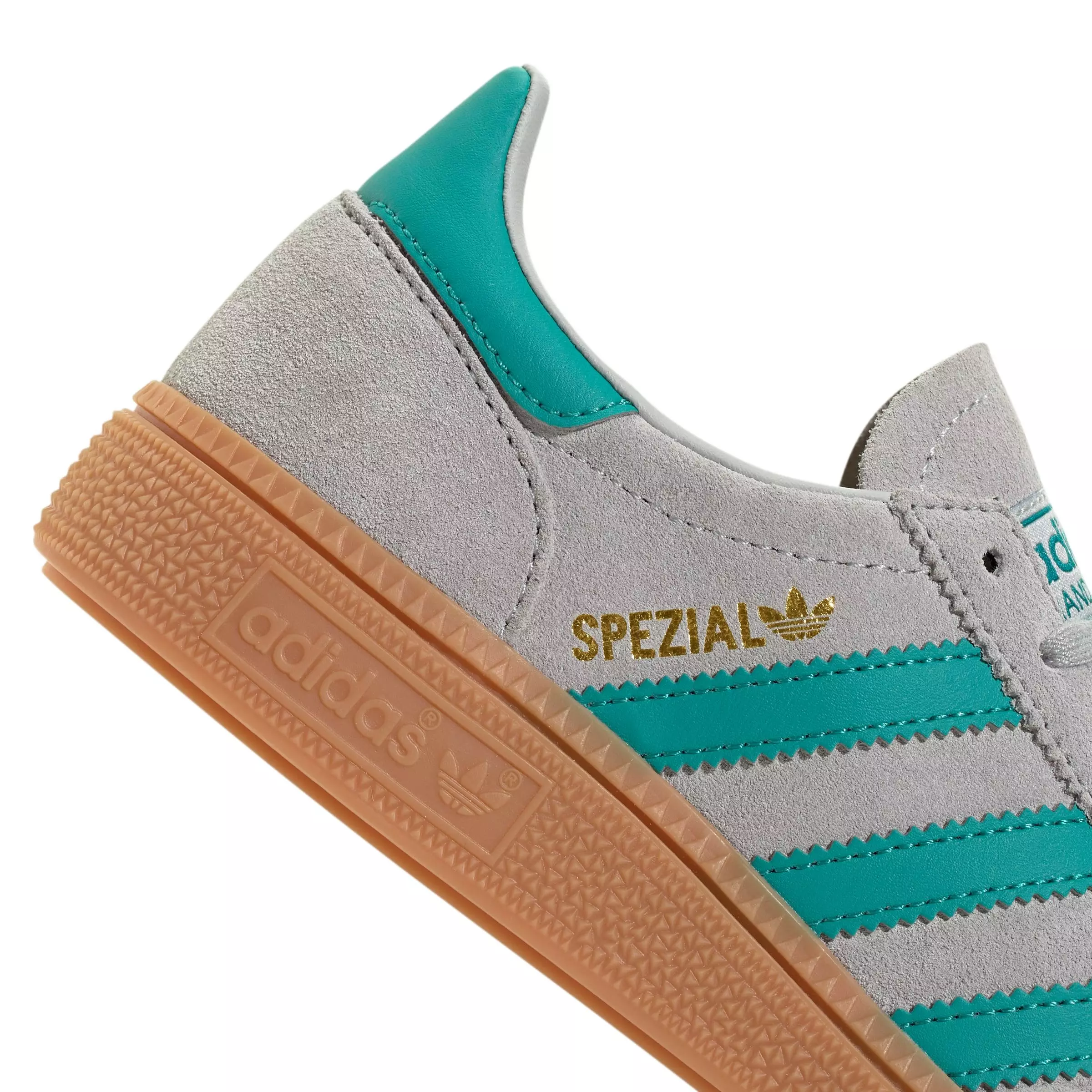 adidas Originals Handball Spezial "Grey Two/Pure Teal/Gum 2" Grade School Boys' Shoe - GREY/TEAL/GUM