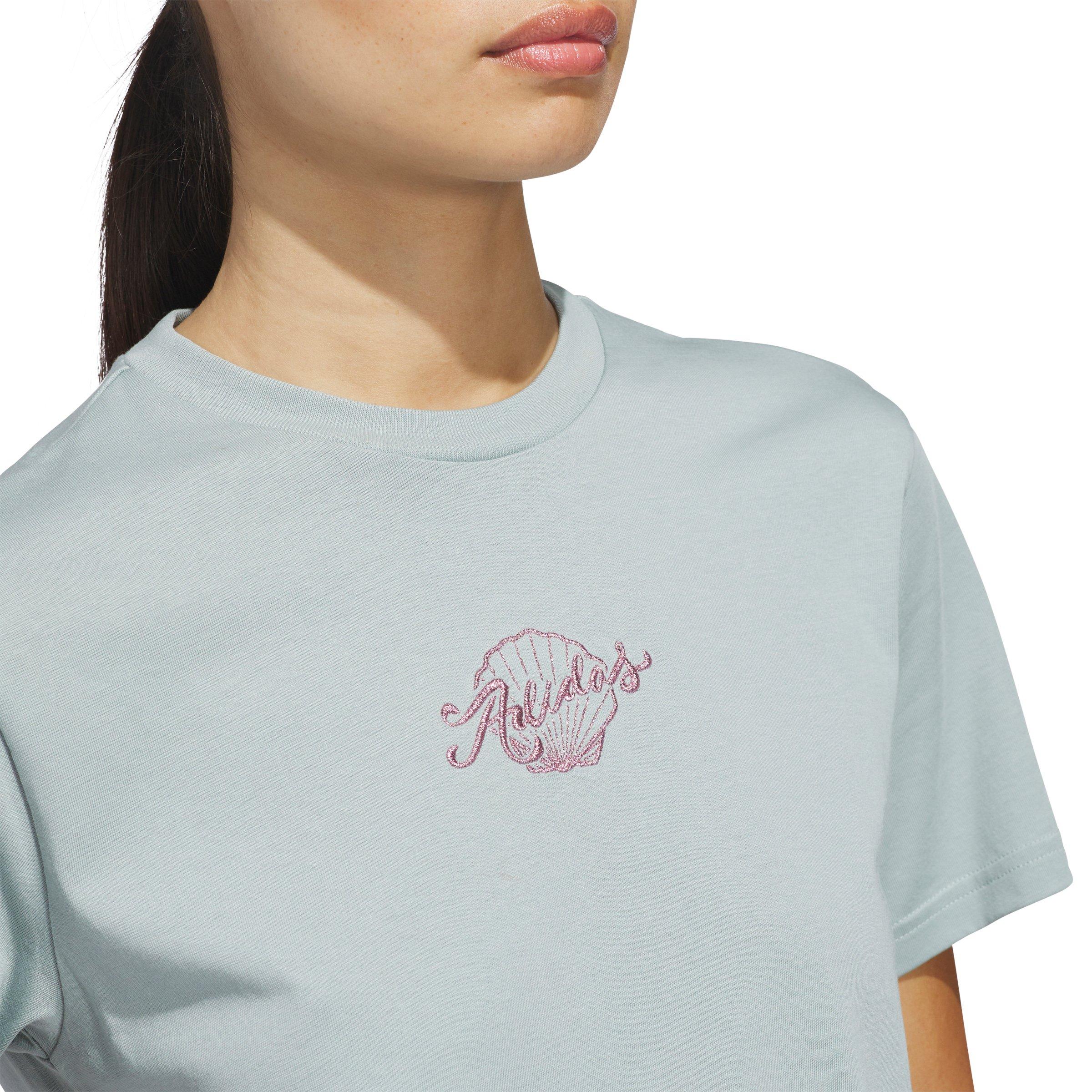 adidas Women's Seashell Logo Graphic T-Shirt - Sage Green - SAGE GREEN Thumbnail View 3