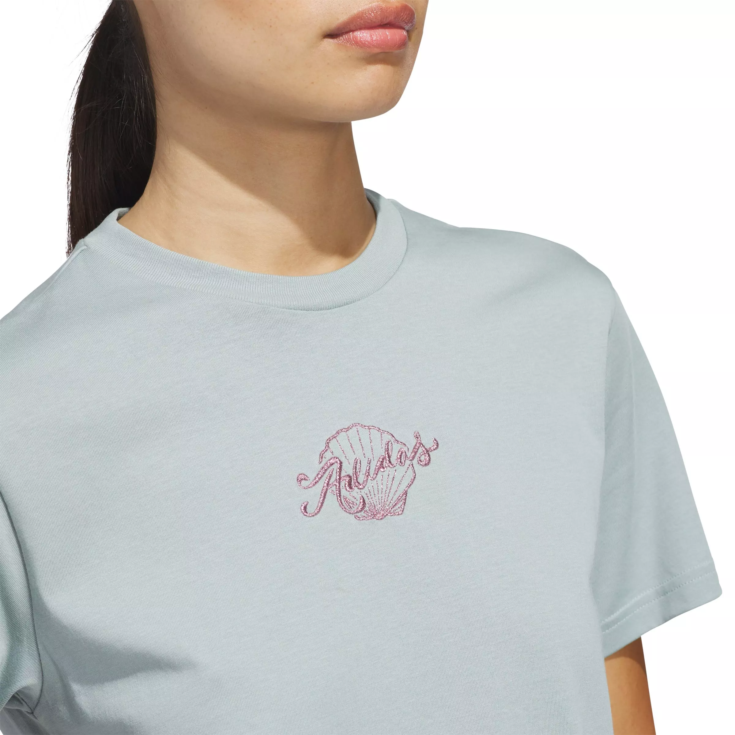 adidas Women's Seashell Logo Graphic T-Shirt - Sage Green - SAGE GREEN