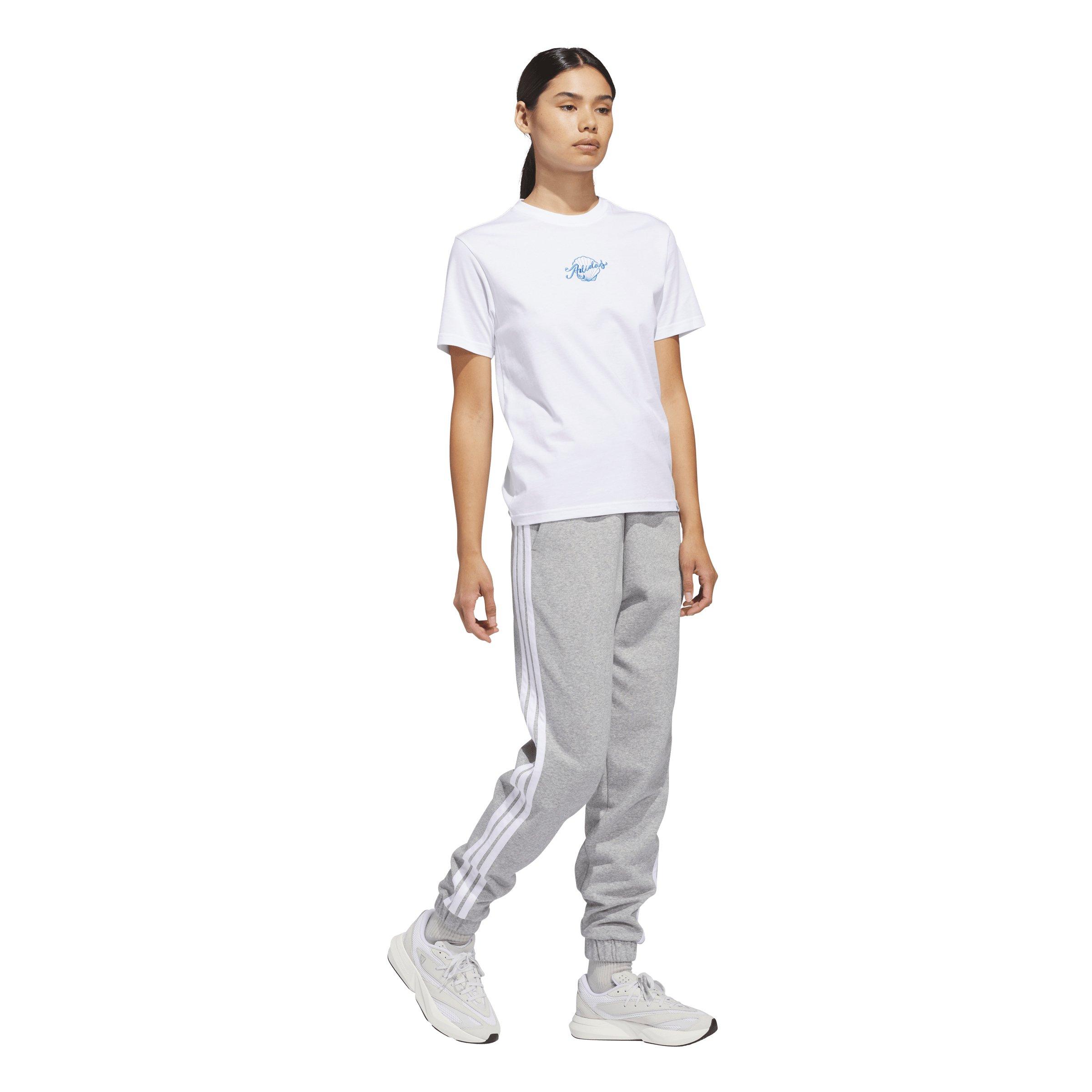 adidas Women's Seashell Logo Graphic T-Shirt - White - WHITE Thumbnail View 5