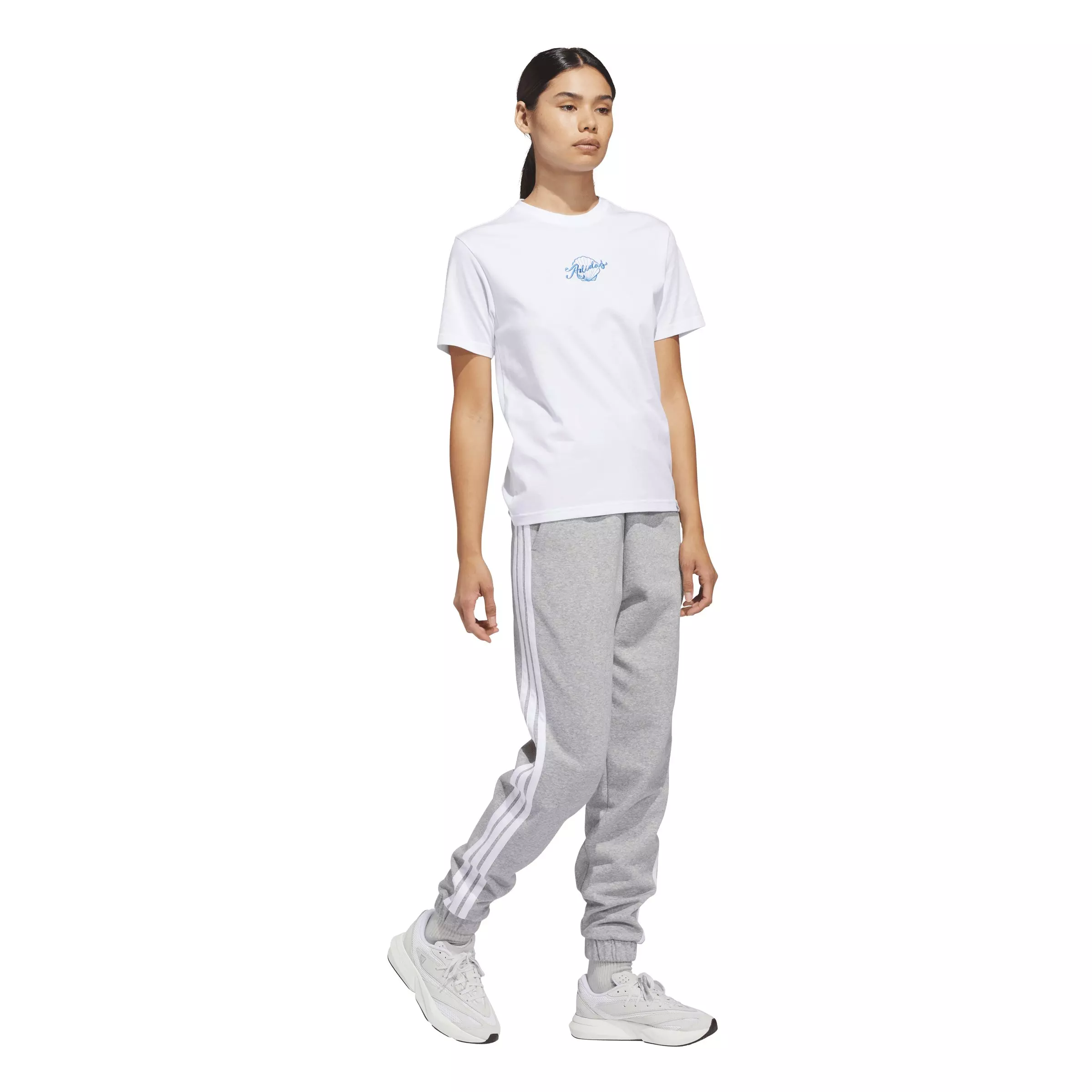 adidas Women's Seashell Logo Graphic T-Shirt - White - WHITE