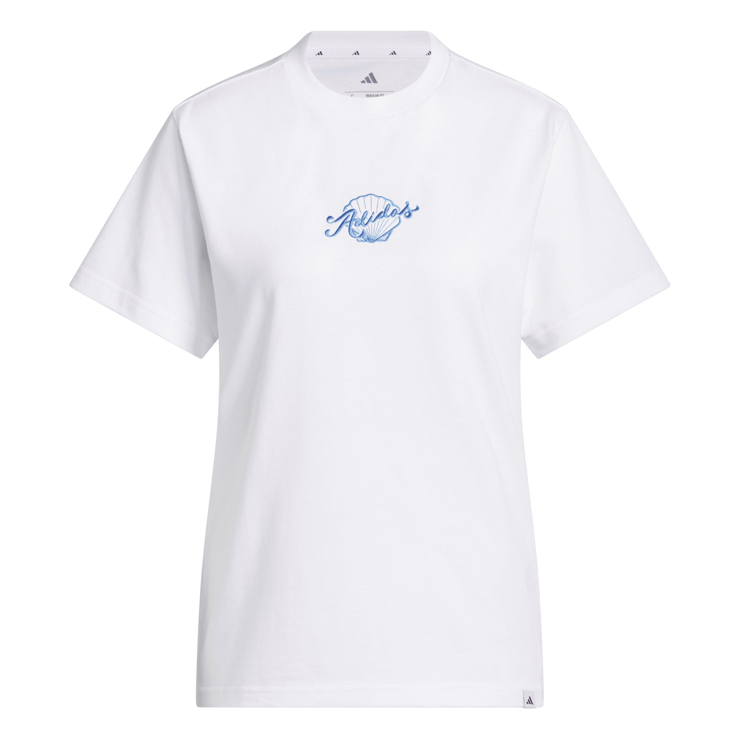adidas Women's Seashell Logo Graphic T-Shirt - White - WHITE Thumbnail View 6