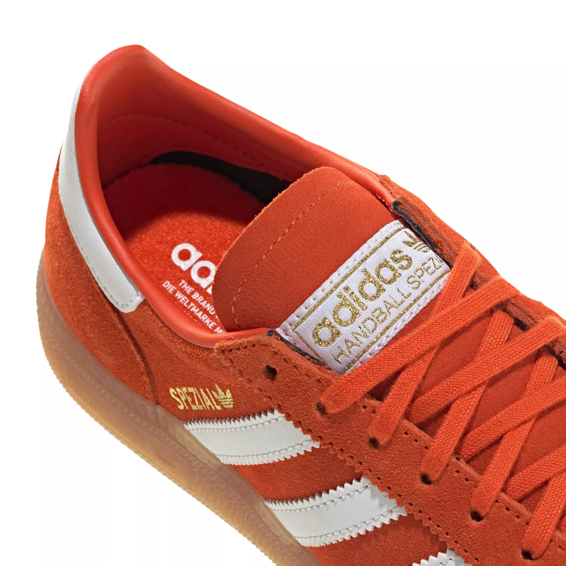 adidas Originals Handball Spezial "Collegiate Orange/Gum 5" Grade School Boys' Shoe - ORANGE/GUM