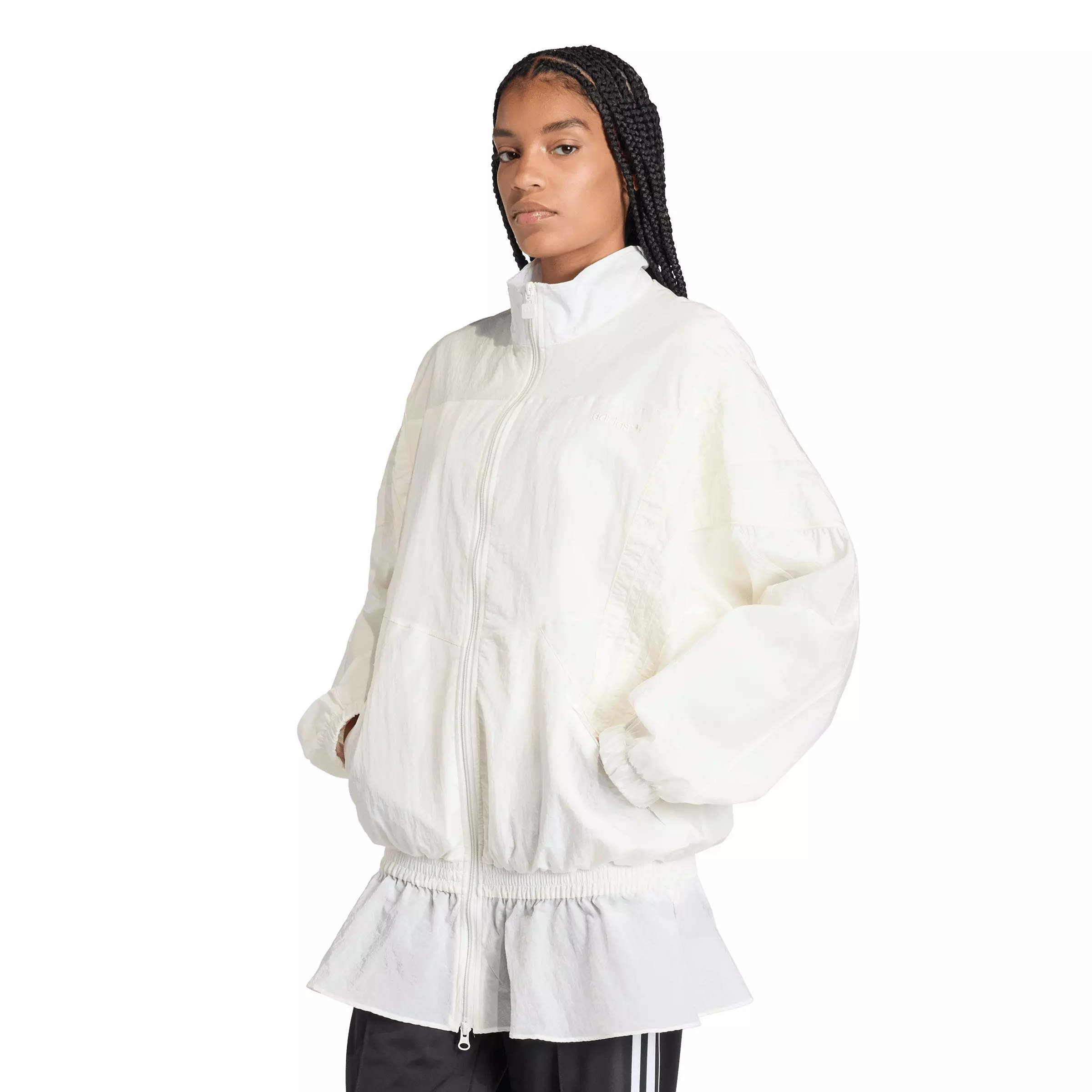 adidas Originals Women's Santiago Woven Track Jacket - Off-White - OFF-WHITE