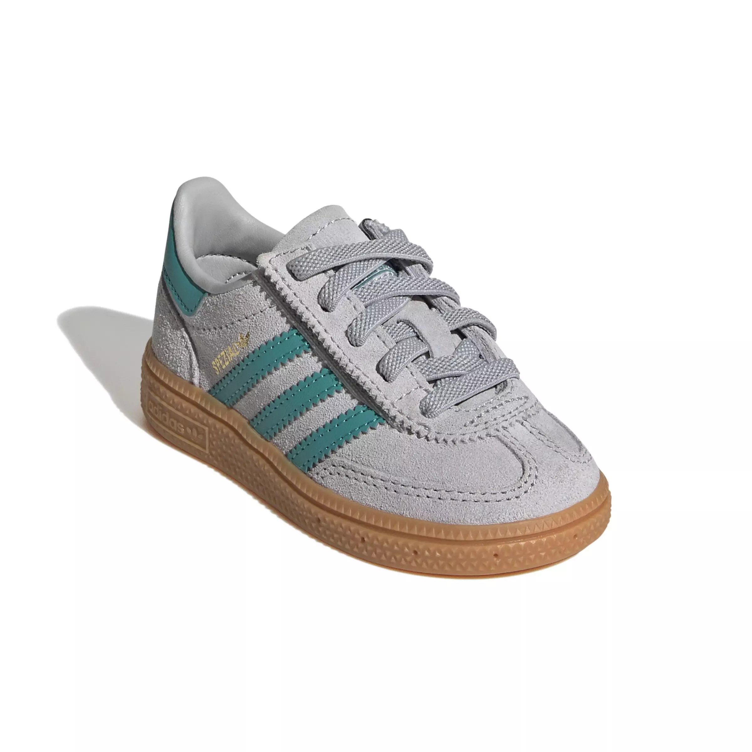 adidas Originals Handball Spezial Comfort Closure "Grey Two/Pure Teal/Gum 2" Infant Boys' Shoe - GREY/TEAL/GUM