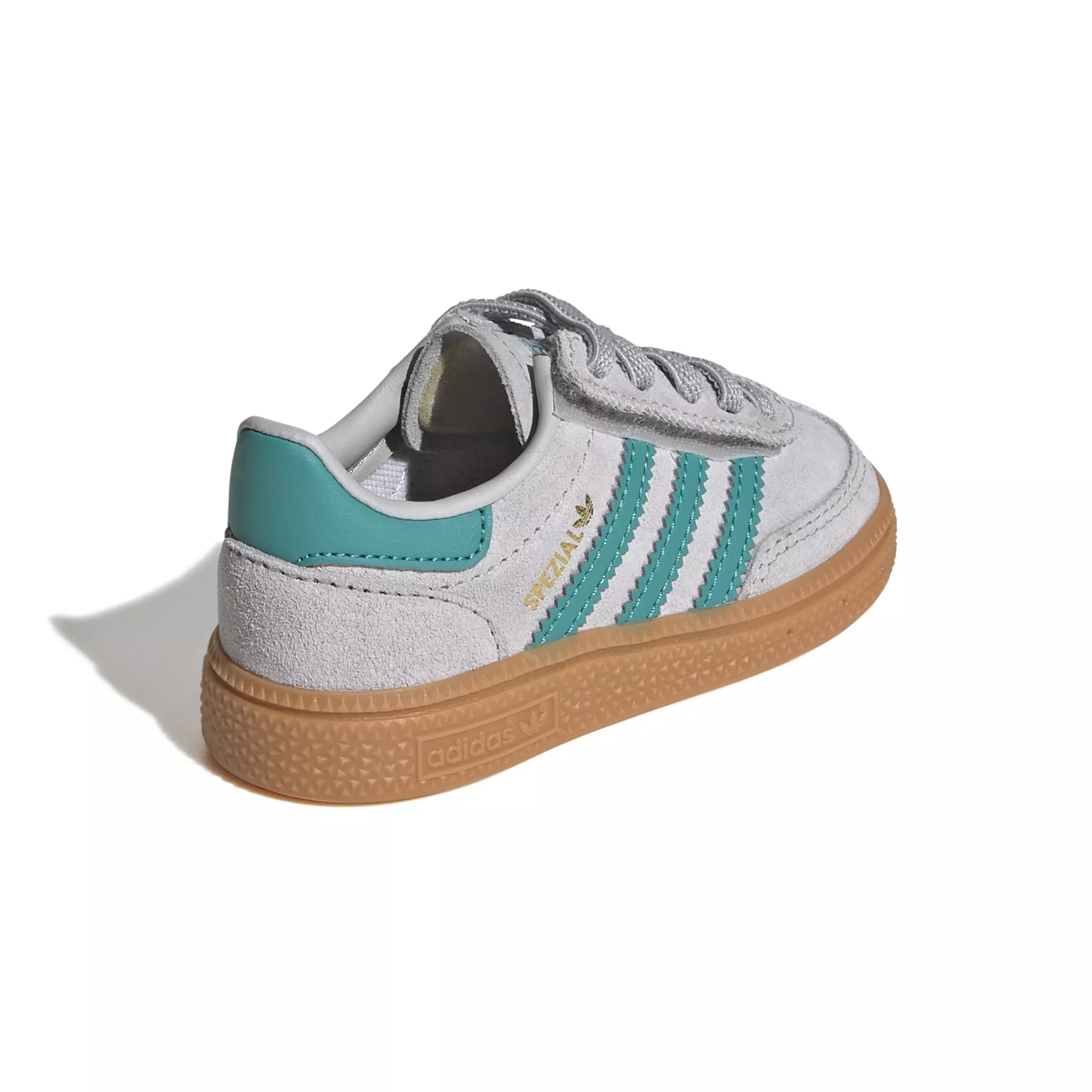 adidas Originals Handball Spezial Comfort Closure "Grey Two/Pure Teal/Gum 2" Infant Boys' Shoe - GREY/TEAL/GUM