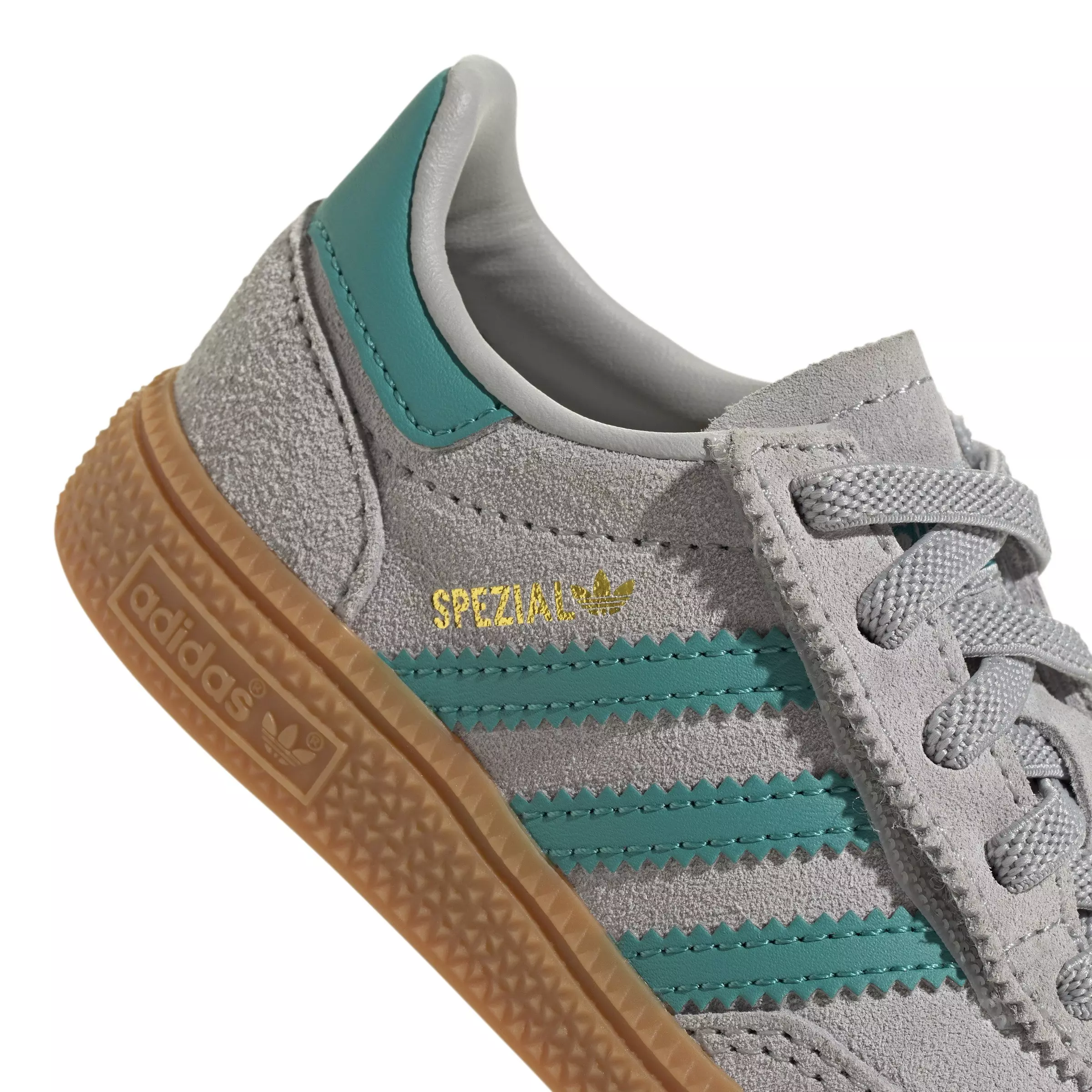 adidas Originals Handball Spezial Comfort Closure "Grey Two/Pure Teal/Gum 2" Infant Boys' Shoe - GREY/TEAL/GUM