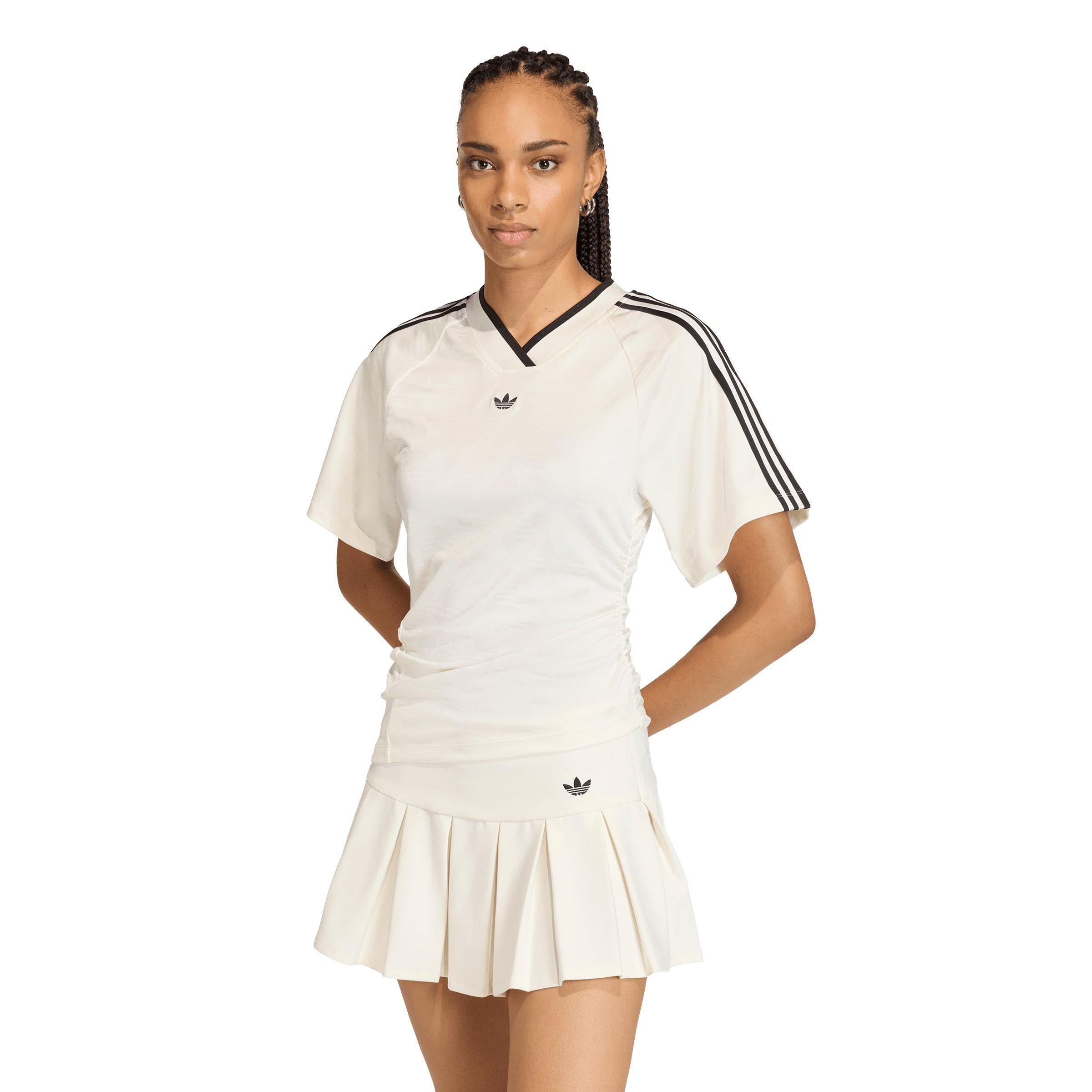 adidas Originals Women's Rouched Football Jersey - Off-White - OFF-WHITE Thumbnail View 1