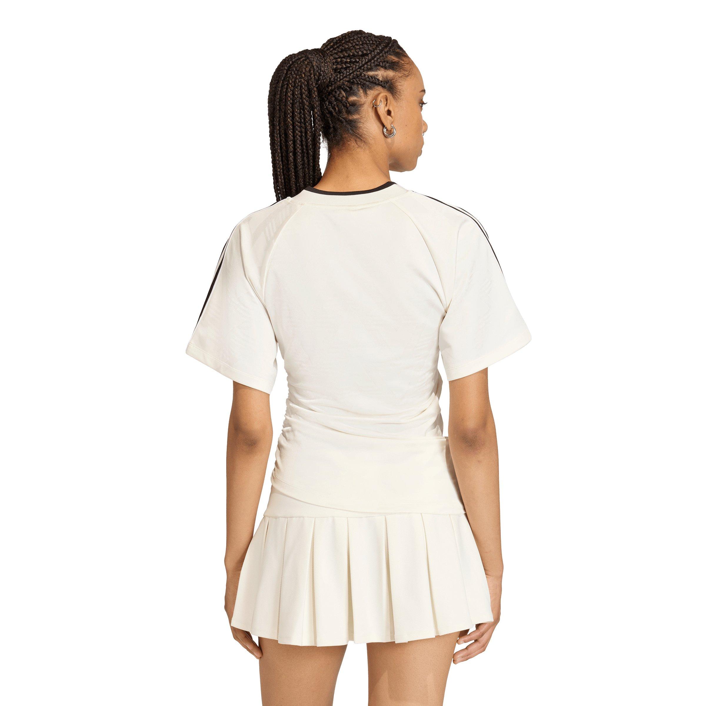 adidas Originals Women's Rouched Football Jersey - Off-White - OFF-WHITE Thumbnail View 2